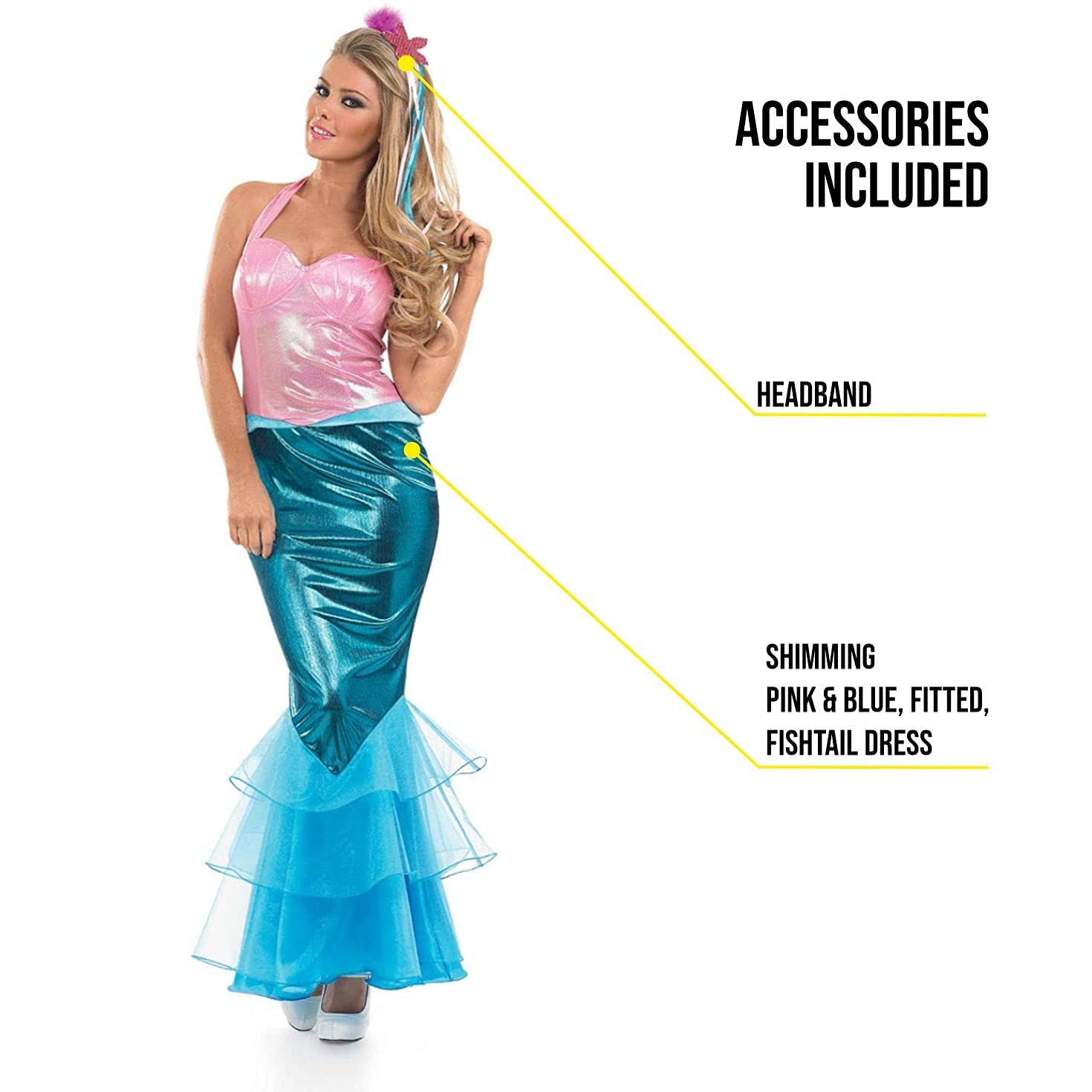 Women's Mermaid Costume for Adults - Elegant Fish Princess Dress for Halloween, Cosplay & Themed Parties | Perfect for Costume Events, Underwater Photography & Fantasy Dress-Up