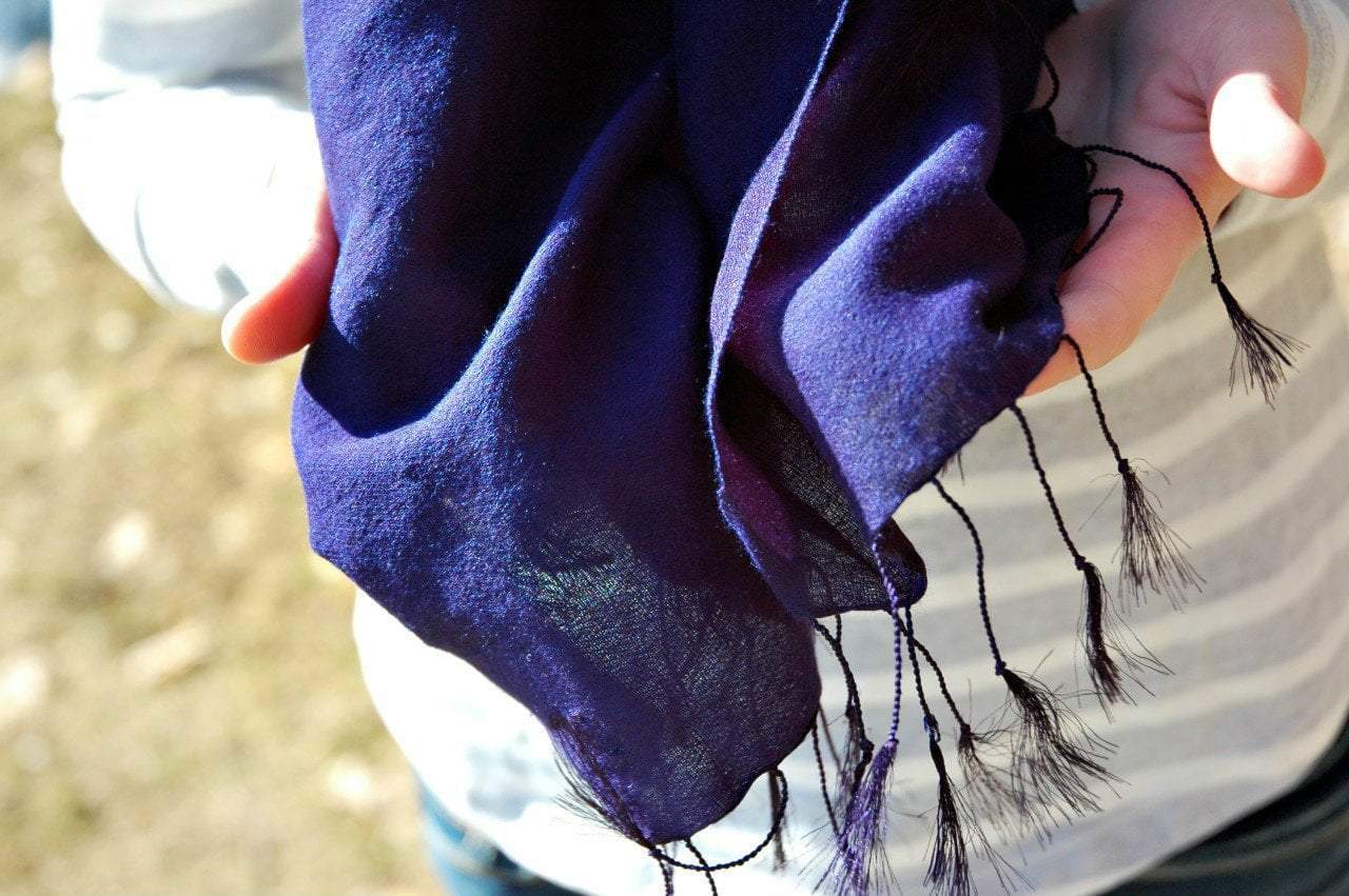 100% Pure Pashmina Shawl - Navy Blue Cashmere Wrap for Women - Perfect for Winter, Weddings & Evening Events
