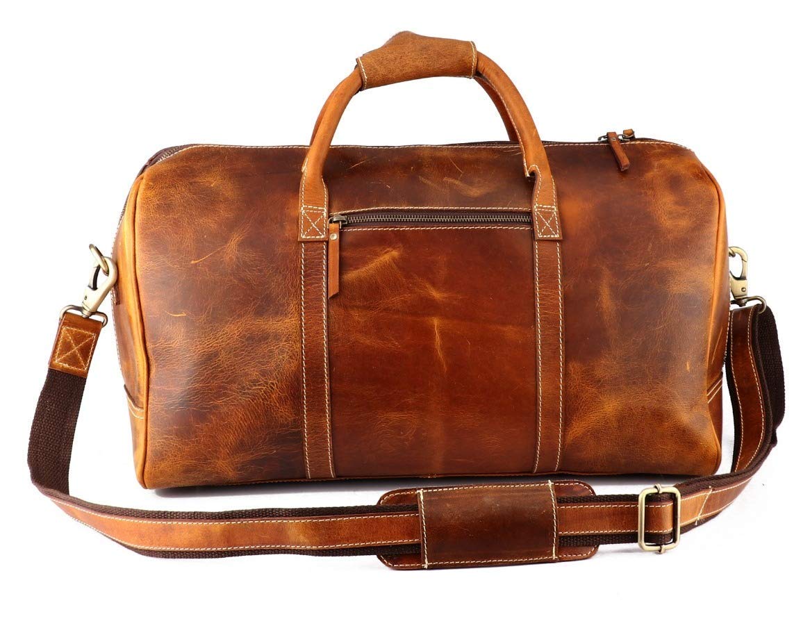 Premium Full Grain Leather Travel Duffel Bag for Men & Women - Durable Overnight & Weekend Gym Bag for Sports, Workouts & Business Trips | Perfect for Gym, Travel & Outdoor Adventures