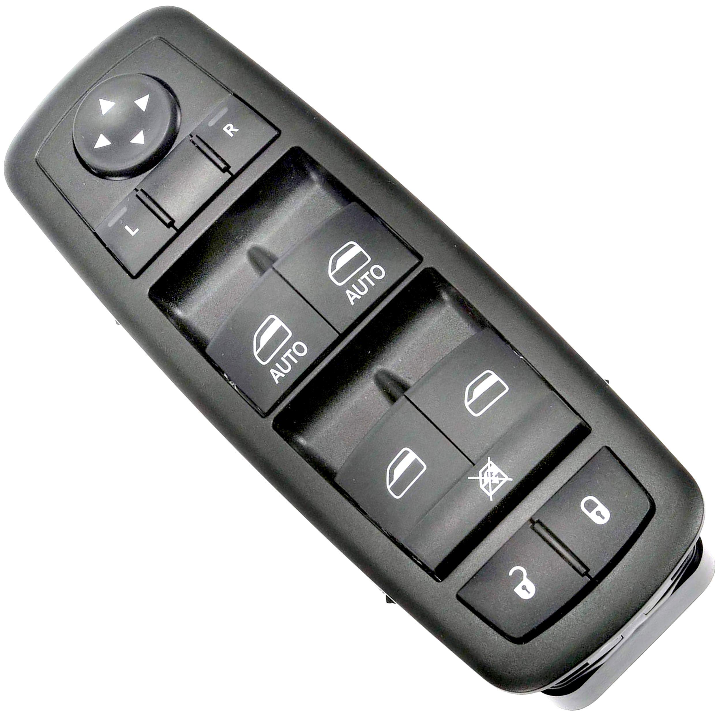 APDTY 133779 Master Power Window Switch - Compatible with Dodge Town & Country, Grand Caravan, Ram 1500/2500/3500/4500 Crew Cab (Non-Power Fold Mirrors) - Replaces 68110866AB, 68110866AA - Easy DIY Installation for Smooth Window Operation