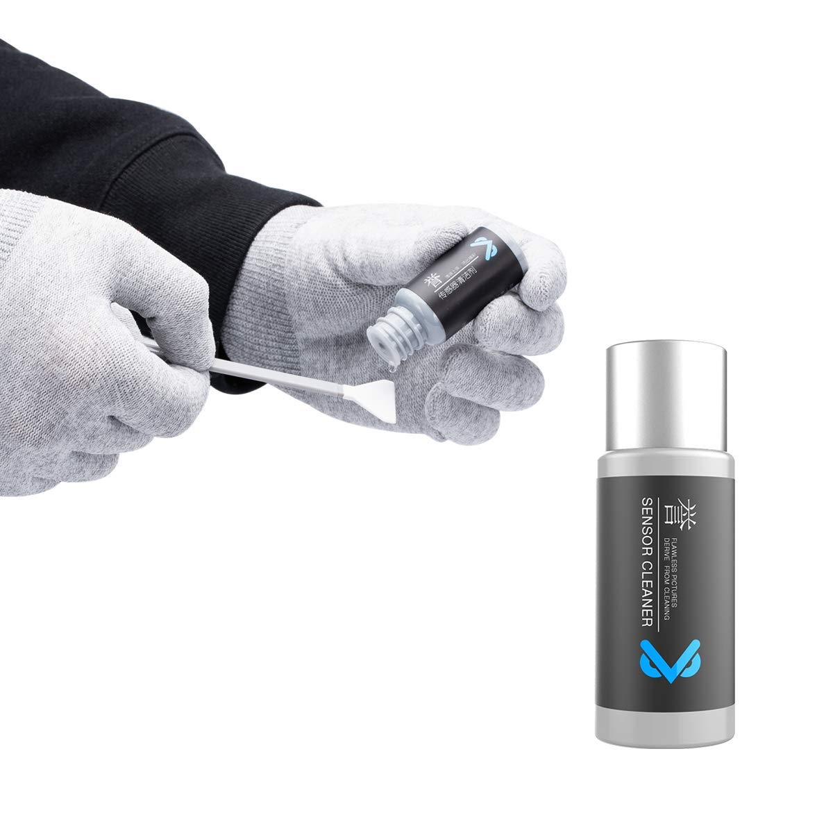 VSGO 34mm CMOS Sensor Cleaning Kit for Mirrorless & Medium Format Cameras - 12 Swabs & 10ml Cleaner (VS-S04E) | Professional Camera Maintenance for DSLR, Mirrorless & Digital Cameras