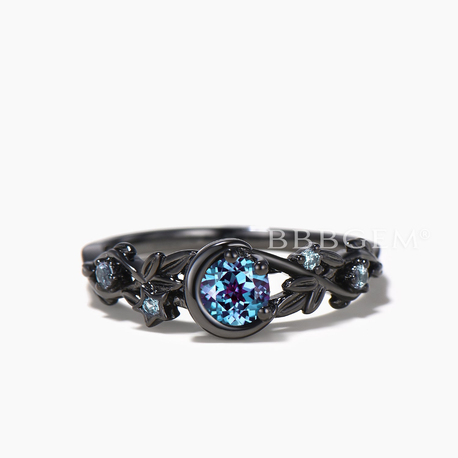 Natural Alexandrite Wedding Ring Set - Round Cut Color Changing Gemstone for Brides & Engagement - Perfect for Proposals, Anniversaries & Romantic Occasions