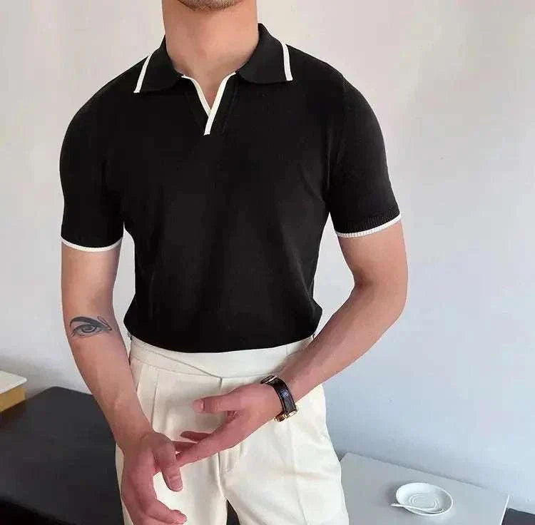 Men's Polo Collar Relaxed Fit T-Shirt - Comfortable Casual Short Sleeve Shirt for Everyday Wear, Golf, and Outdoor Activities