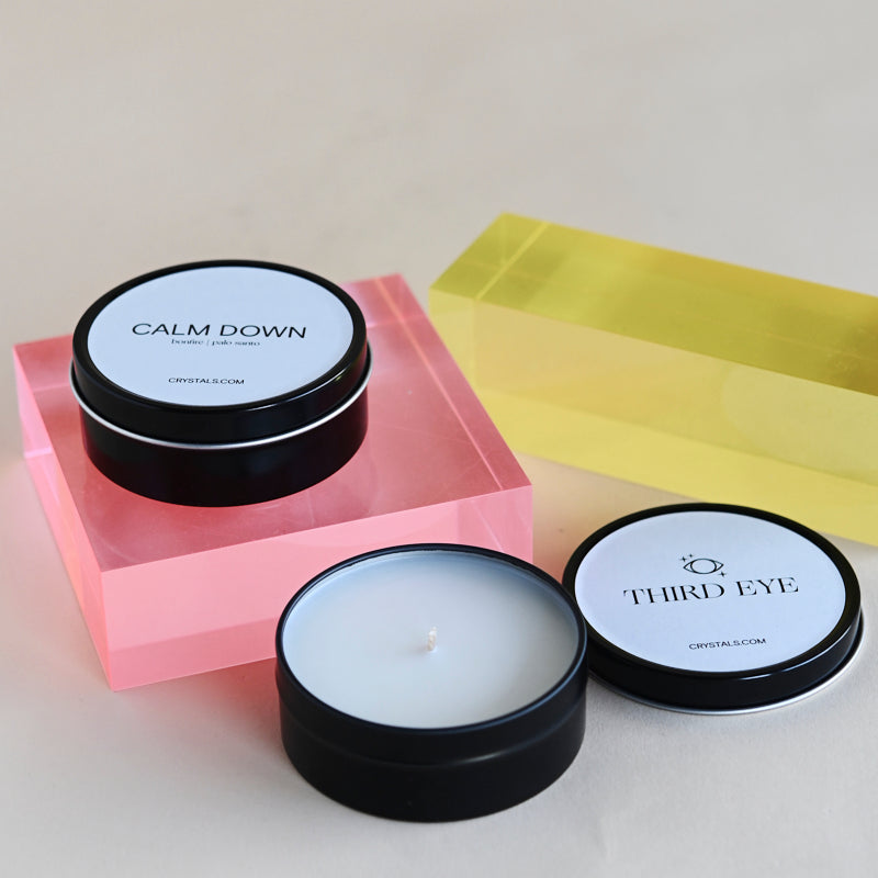 Calm Down Third Eye Candle Duo - Aromatherapy Soy Wax Candles for Meditation, Relaxation & Stress Relief - Perfect for Yoga, Spa & Home Decor