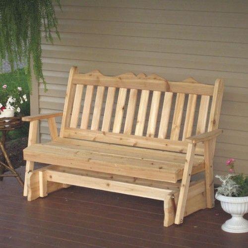 Premium Cedar Wood Royal English Glider Rocking Chair - Handcrafted Solid Cedar Patio & Nursery Rocker for Outdoor Relaxation & Baby Nursery Comfort