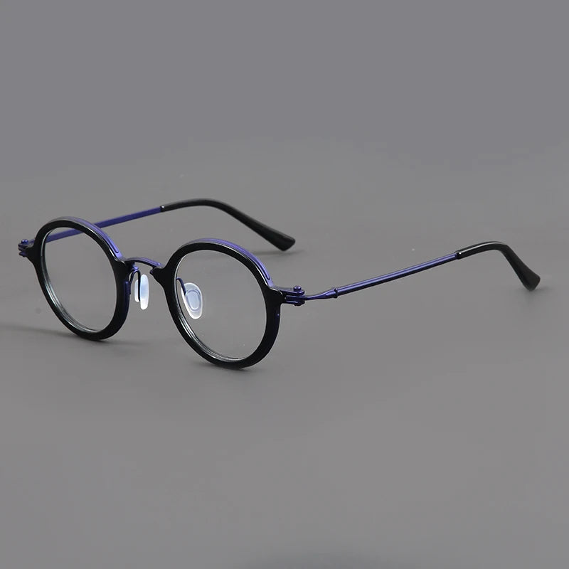 Stylish Unisex Round Titanium Acetate Eyeglasses Frame 95899 - Lightweight & Durable for Work, Reading & Everyday Wear
