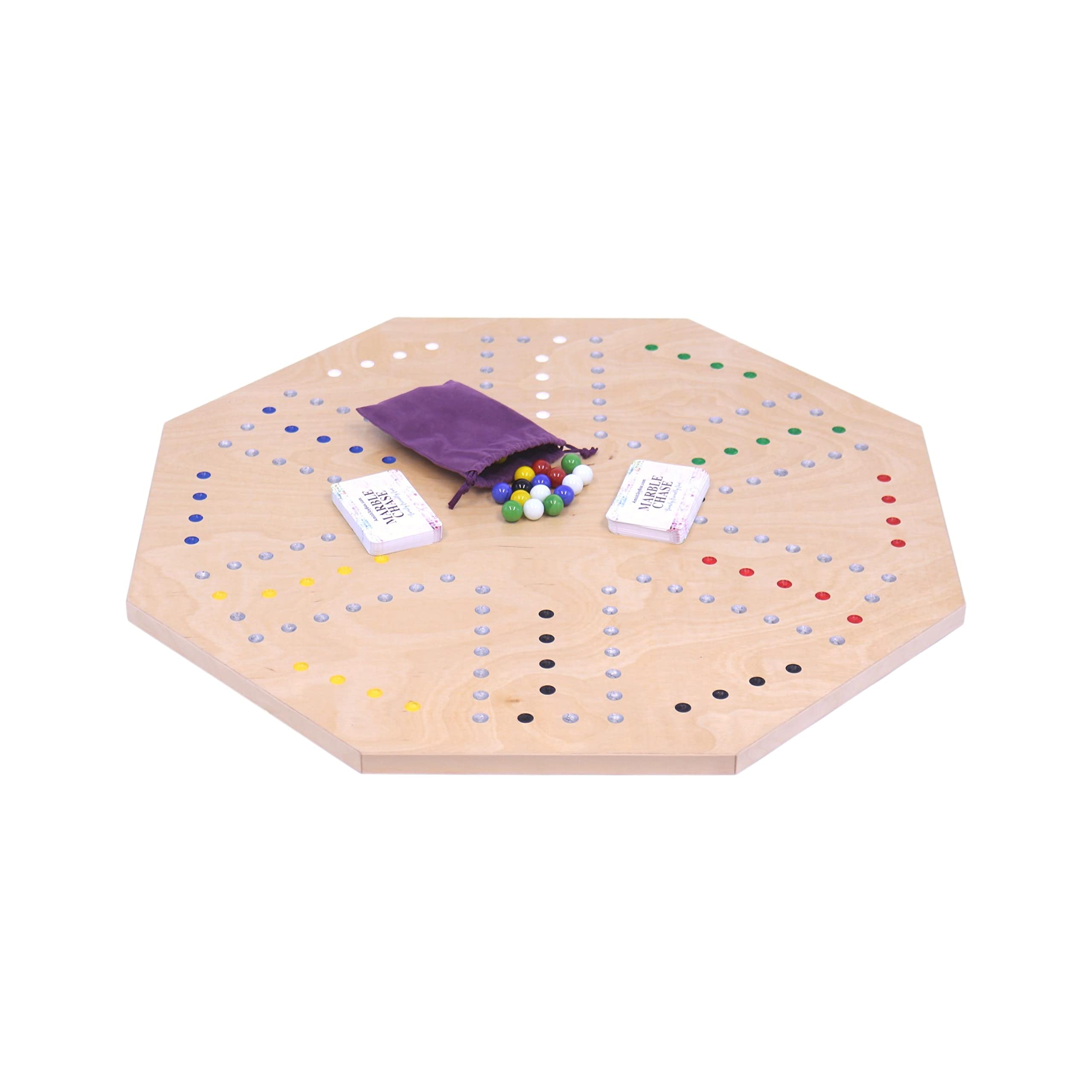 AmishToyBox.com Marble Chase Wooden Game Set with Double-Sided 23