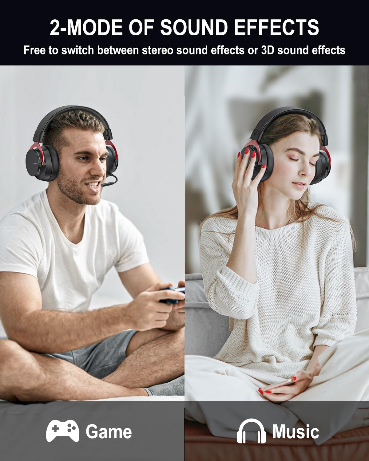 Wireless Gaming Headset for PS5 & PS4 with 5.8GHz Low Latency, 7.1 Surround Sound, Detachable Mic & Comfortable Protein Earmuffs - Perfect for Competitive Gaming, Online Chat & Immersive Playstation Experience