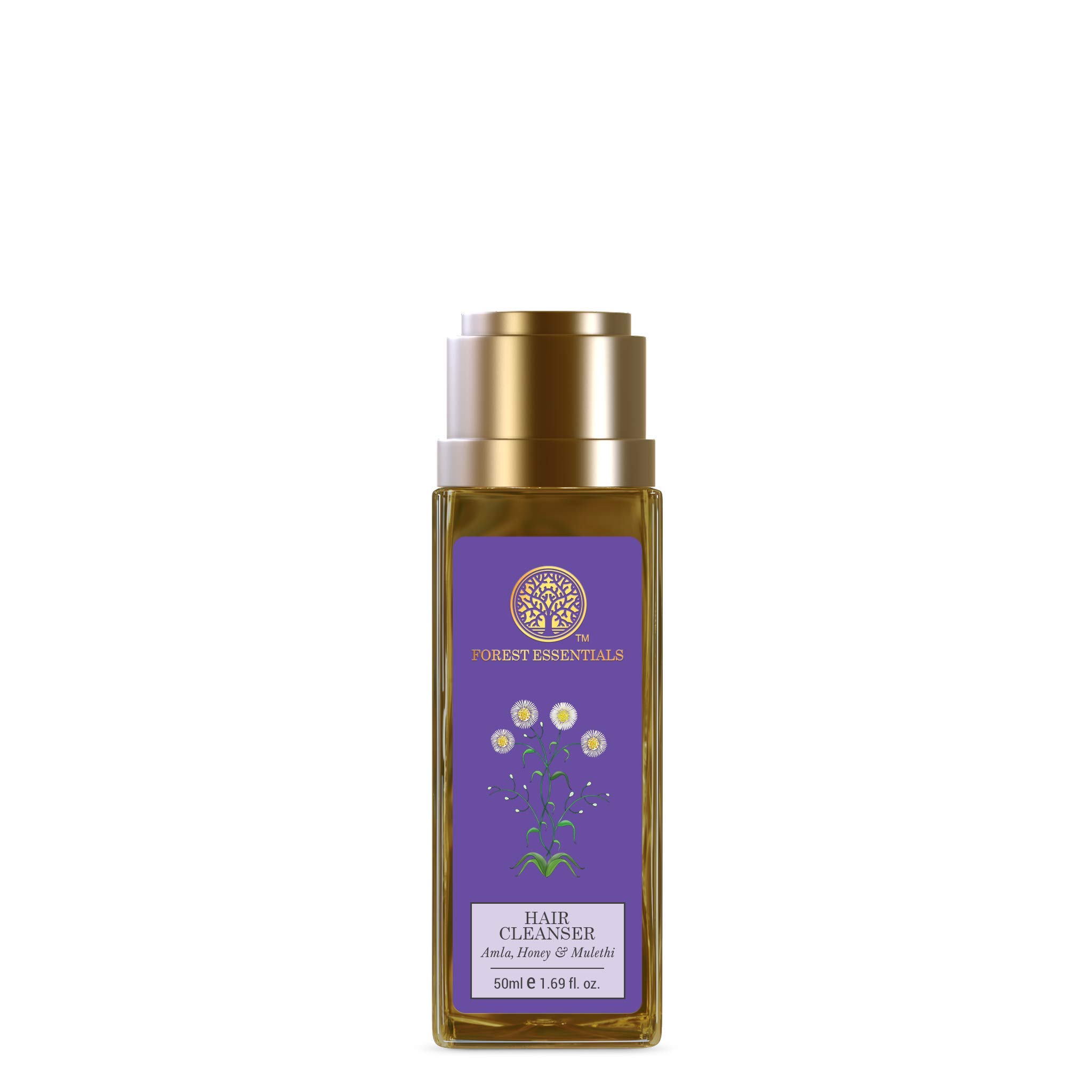 Forest Essentials Travel Size Hair Care Set - Amla Honey & Mulethi Conditioner 50ml + Cleanser 50ml | Natural Ayurvedic Shampoo & Conditioner Duo for Dry Damaged Hair | Perfect for Travel Gym & On-the-Go Hair Care