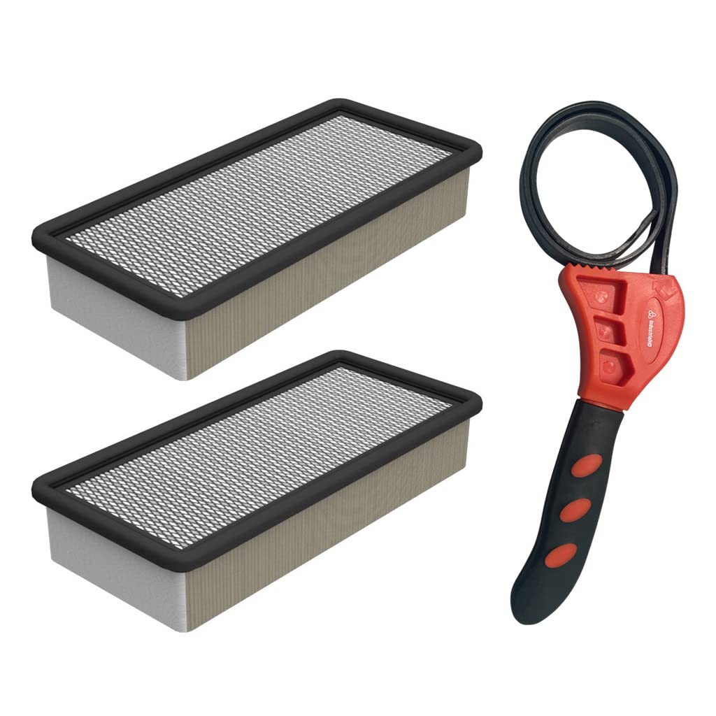 Caterpillar 265-6618 Cab Air Filter with IHD Strap Wrench Bundle (2 Pack) - Heavy Duty Replacement for Construction Equipment & Machinery Maintenance