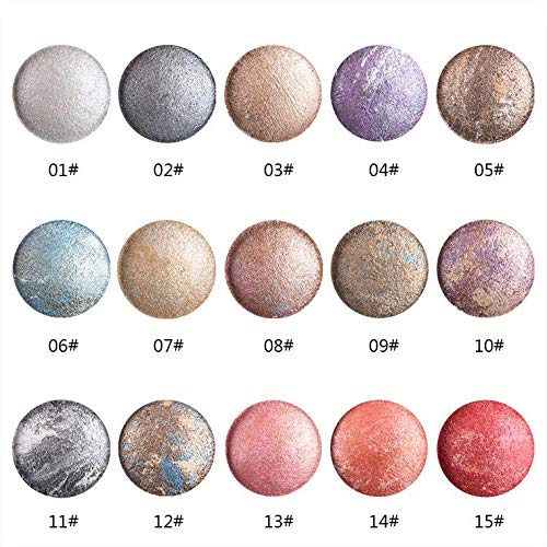 Single Color Baked Eye Shadow Palette - Glitter Powder in Sunshine Golden (CES3809) | Long-Lasting Shimmer Makeup for Day & Night Looks