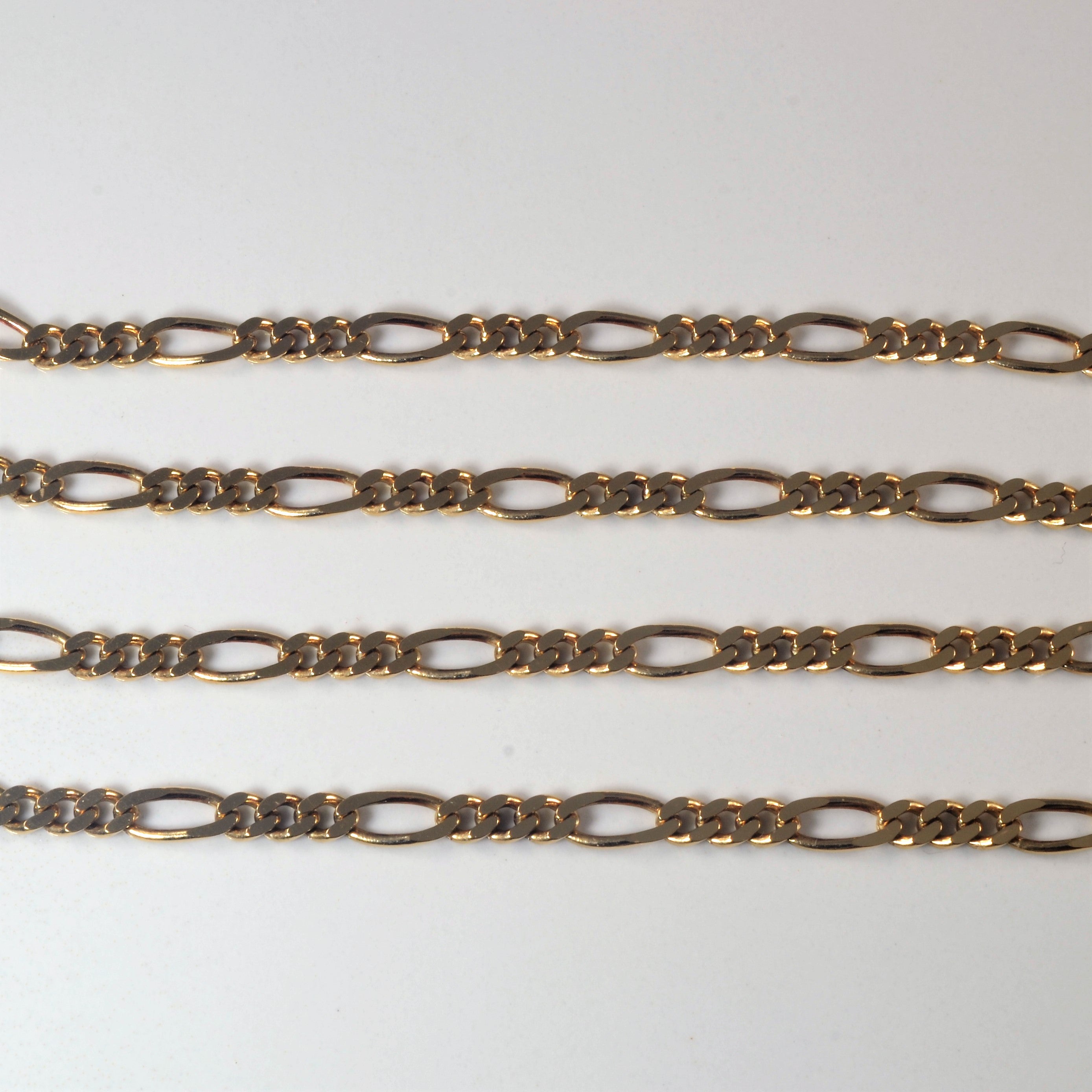 10K Yellow Gold Figaro Link Chain - 20