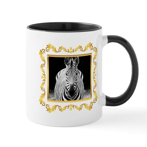 White/Black Inside - Zebra Framed Mugs