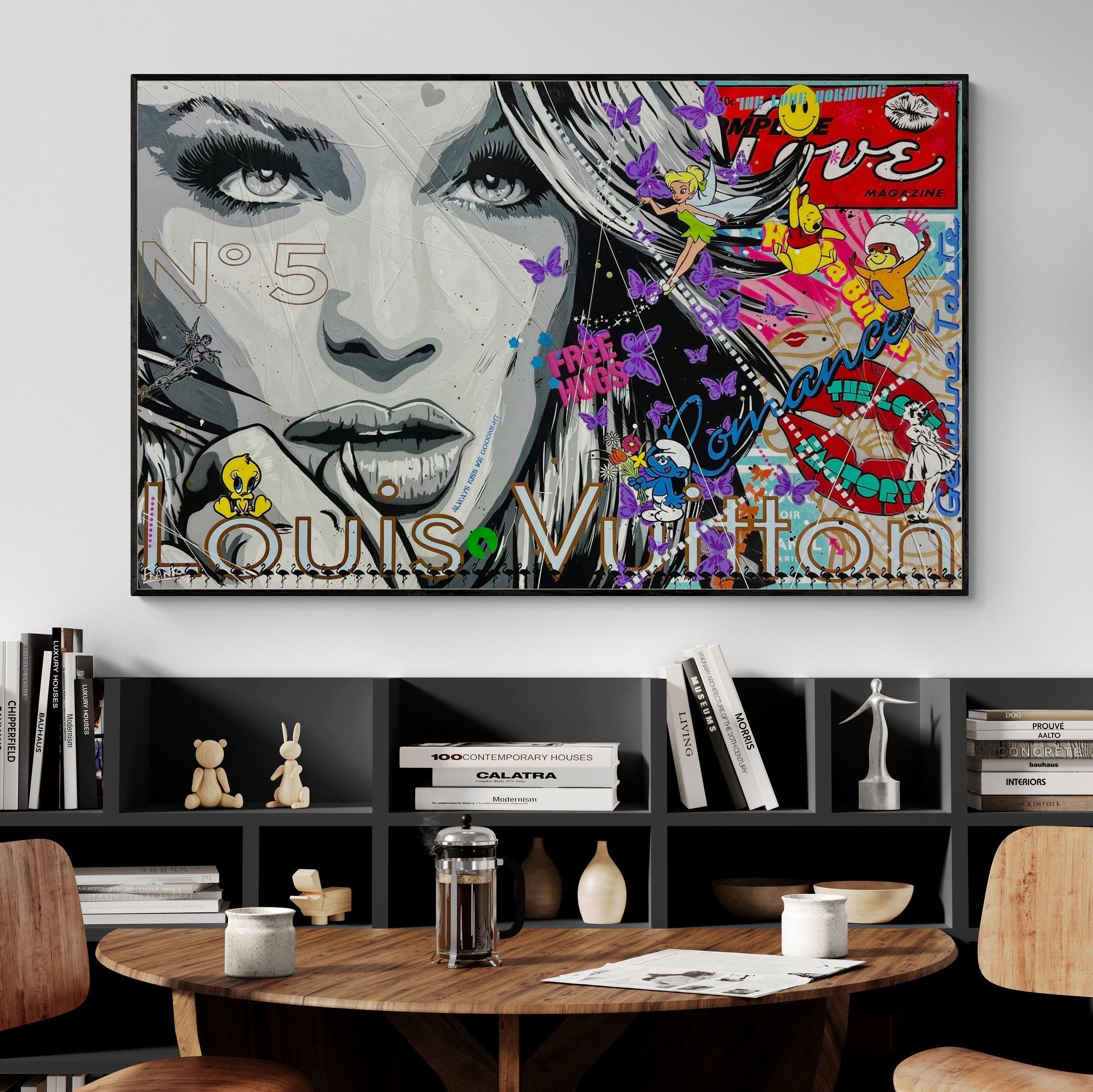 Pixie Love 160cm x 100cm Sexy Woman Textured Urban Pop Art Canvas Painting - Modern Home Decor for Living Room, Bedroom & Office Wall Art