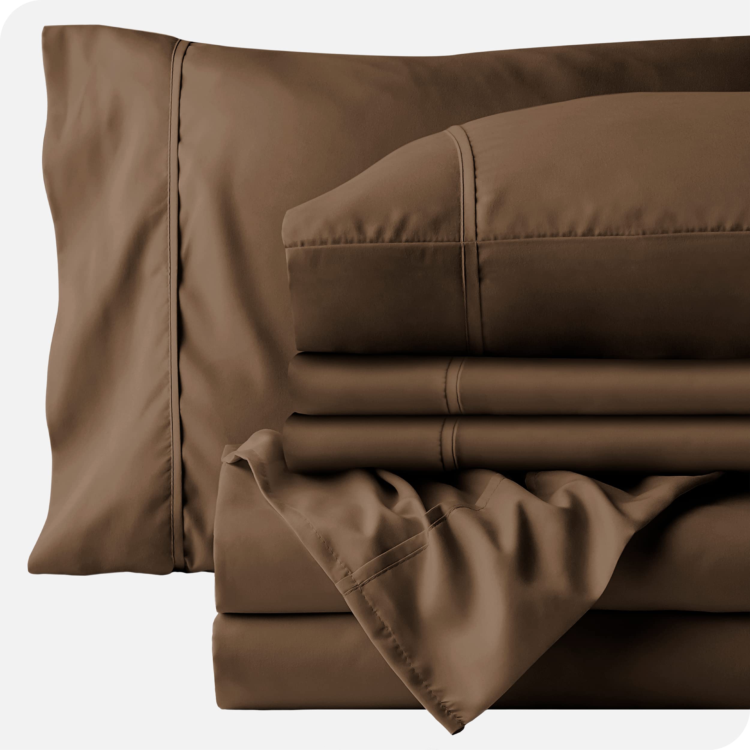 6-Piece Chocolate Full Sheet Set with 15