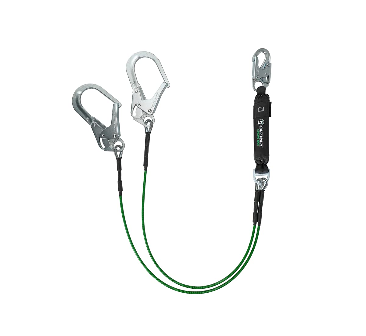 Leading Edge 6' Energy Absorbing Safety Lanyard - Dual Leg with Rebar Hooks for Fall Protection | Ideal for Construction, Roofing & Industrial Work
