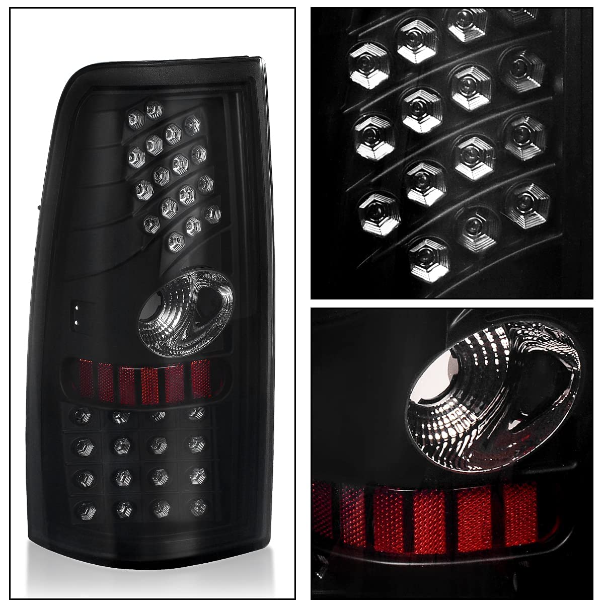 **DWVO Clear & Smoke Lens Headlight & Taillight Assembly for 1999-2002 Chevy Silverado 1500/2500/3500 – Direct Replacement LED Combo Kit – Upgrade for Off-Road, Night Driving & Custom Styling**