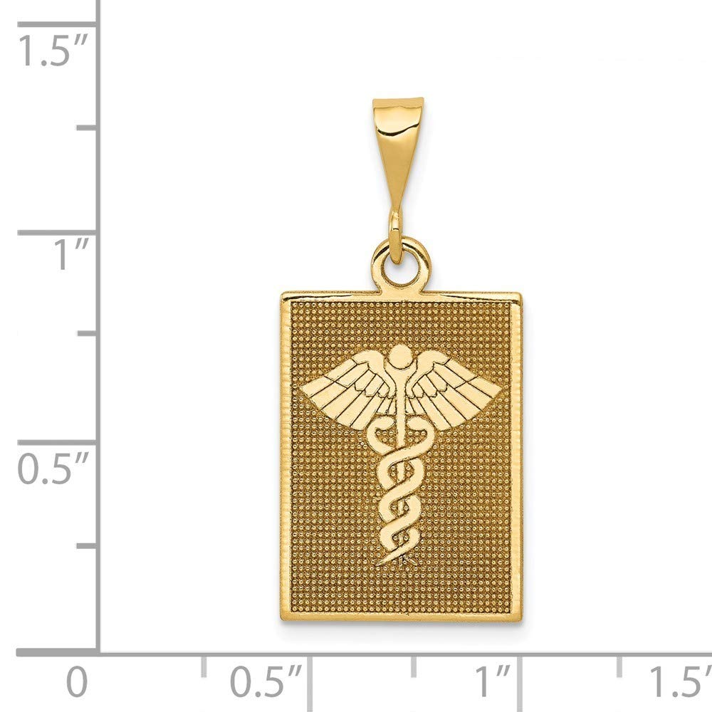 14K Yellow Gold Caduceus Pendant - Roy Rose Jewelry | Elegant Medical Symbol Necklace for Nurses, Doctors & Healthcare Professionals | Perfect Gift for Graduation, Appreciation & Special Occasions