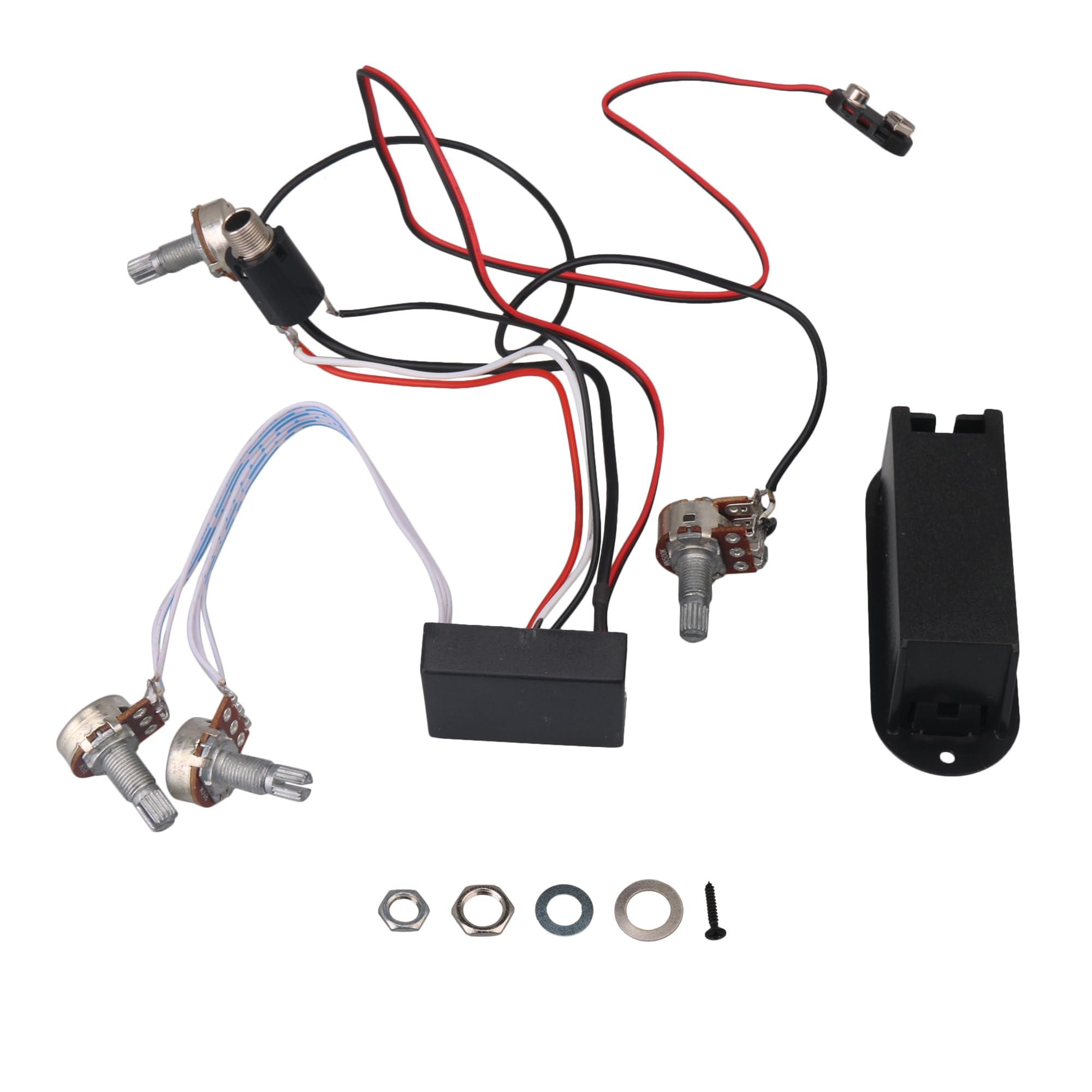 Lovermusic Metal Electric Bass Preamp Wiring Circuit Pickup - Replacement Guitar Accessories for Bass Guitar | Perfect for DIY Guitar Repair & Sound Enhancement