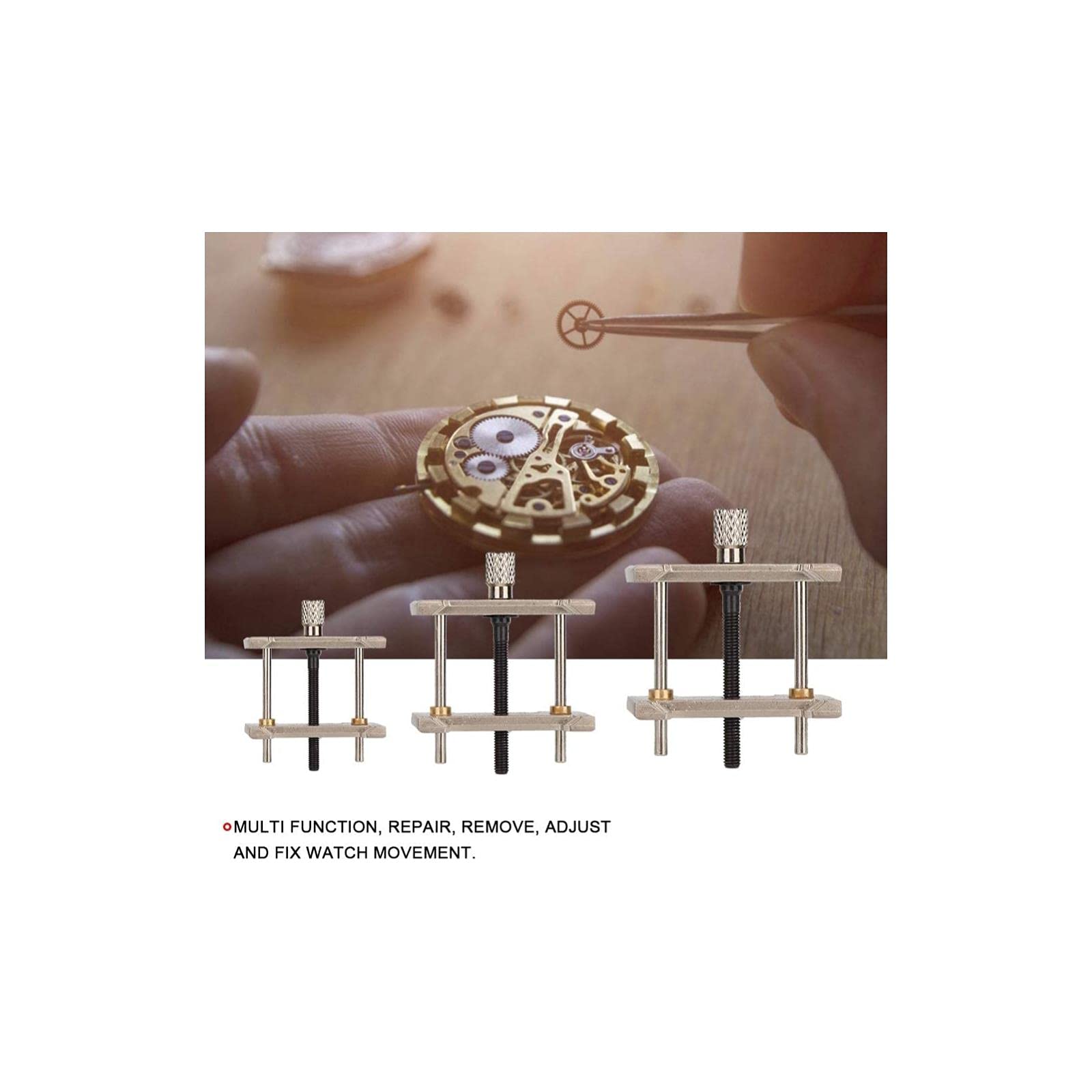 Professional Watch Repair Kit - 3-Piece Metal Watch Movement Holder Set with Fixed Base for Watchmakers | Perfect for Watch Repair, Maintenance & DIY Projects