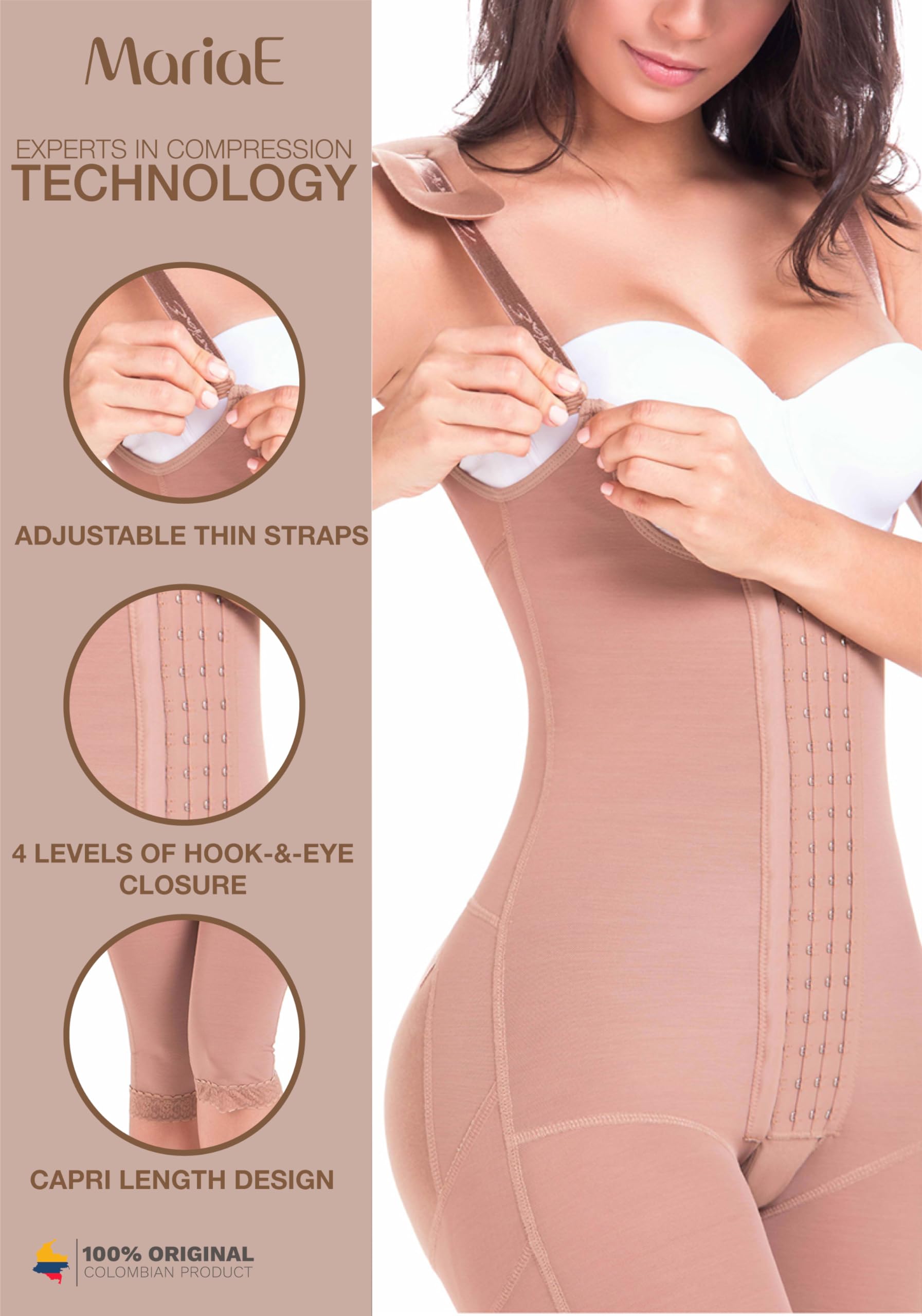 MARIAE FAJAS Tummy Control Shapewear Bodysuit - Colombian Open Bust Body Shaper for Women | Waist Trainer for Postpartum, Weight Loss & Special Occasions