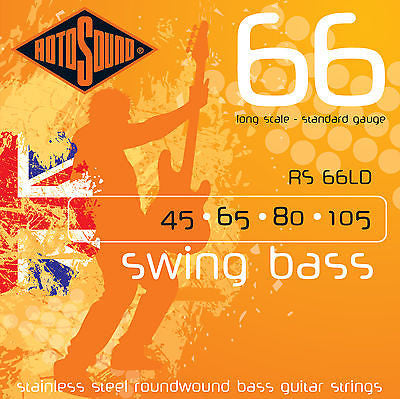 Rotosound RS66LD Standard Bass Guitar Strings - Long Scale, Nickel Wound for Deep Tone & Durability | Perfect for Rock, Jazz & Studio Recording