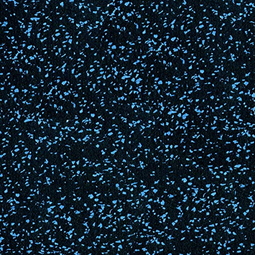 Premium 3/8in (9mm) Thick Blue Rubber Floor Mats - 4' x 19' High-Density Gym Flooring Roll for Home Workouts, Exercise Protection & Fitness Studios - Non-Slip, Durable & Shock-Absorbent for Yoga, Weightlifting & Cardio Training