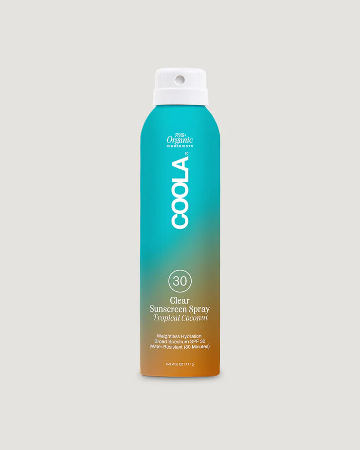 SPF 50 Clear Sunscreen Spray - Tropical Coconut Scent, Water-Resistant, Broad Spectrum UVA/UVB Protection - Perfect for Beach, Pool & Outdoor Activities