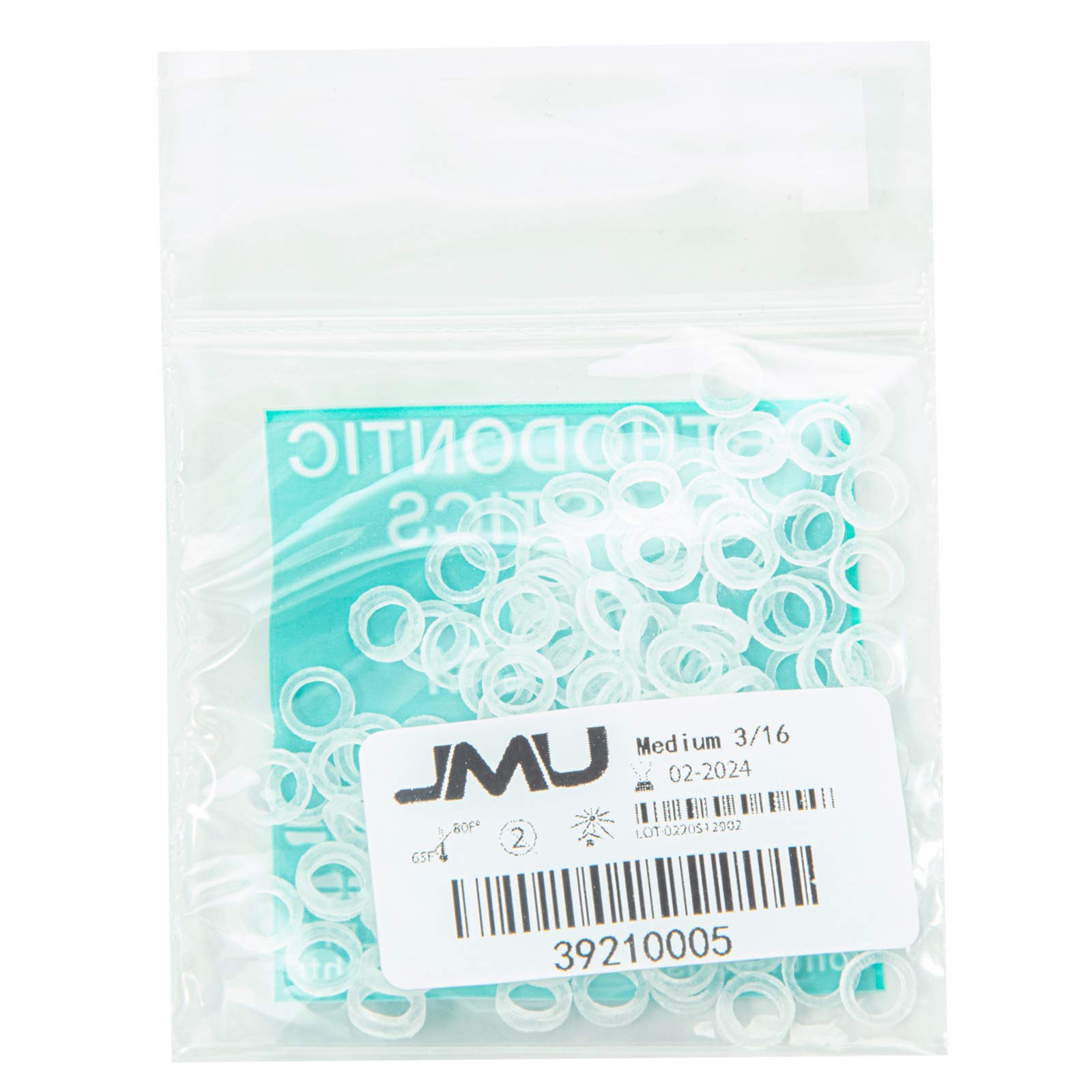 JMU Orthodontic Elastics 3/16 Medium 500 Pack - Latex-Free Dental Rubber Bands for Braces, Made in USA - Perfect for Teeth Alignment & Orthodontic Treatment