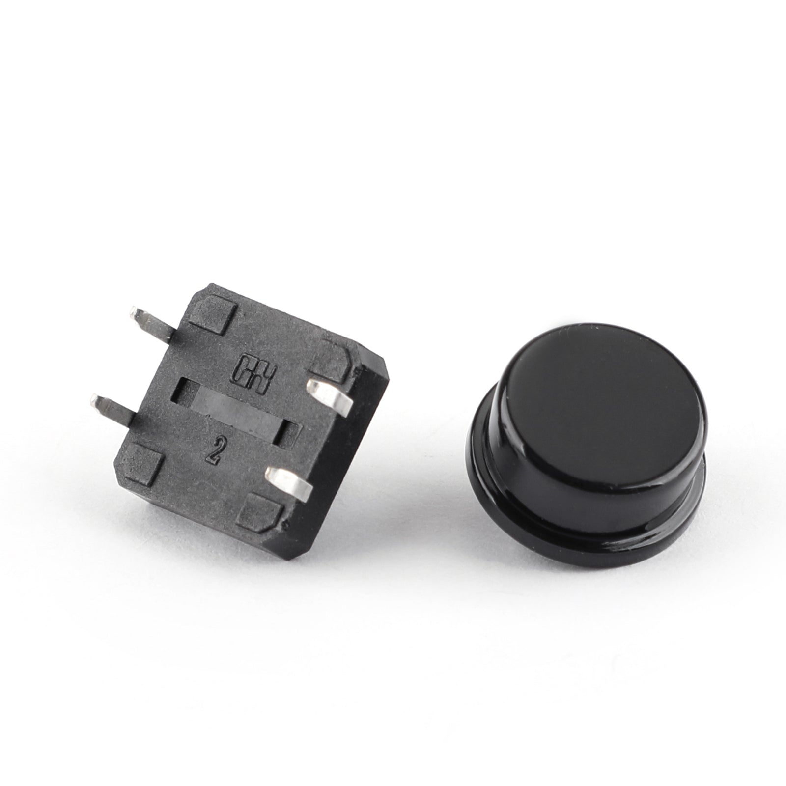 100 Pairs Tactile Switches with Round Button Caps - 12x12x7.3mm Micro Switch Kit in 5 Colors for DIY Electronics, Keyboard Repair & Arcade Button Replacement
