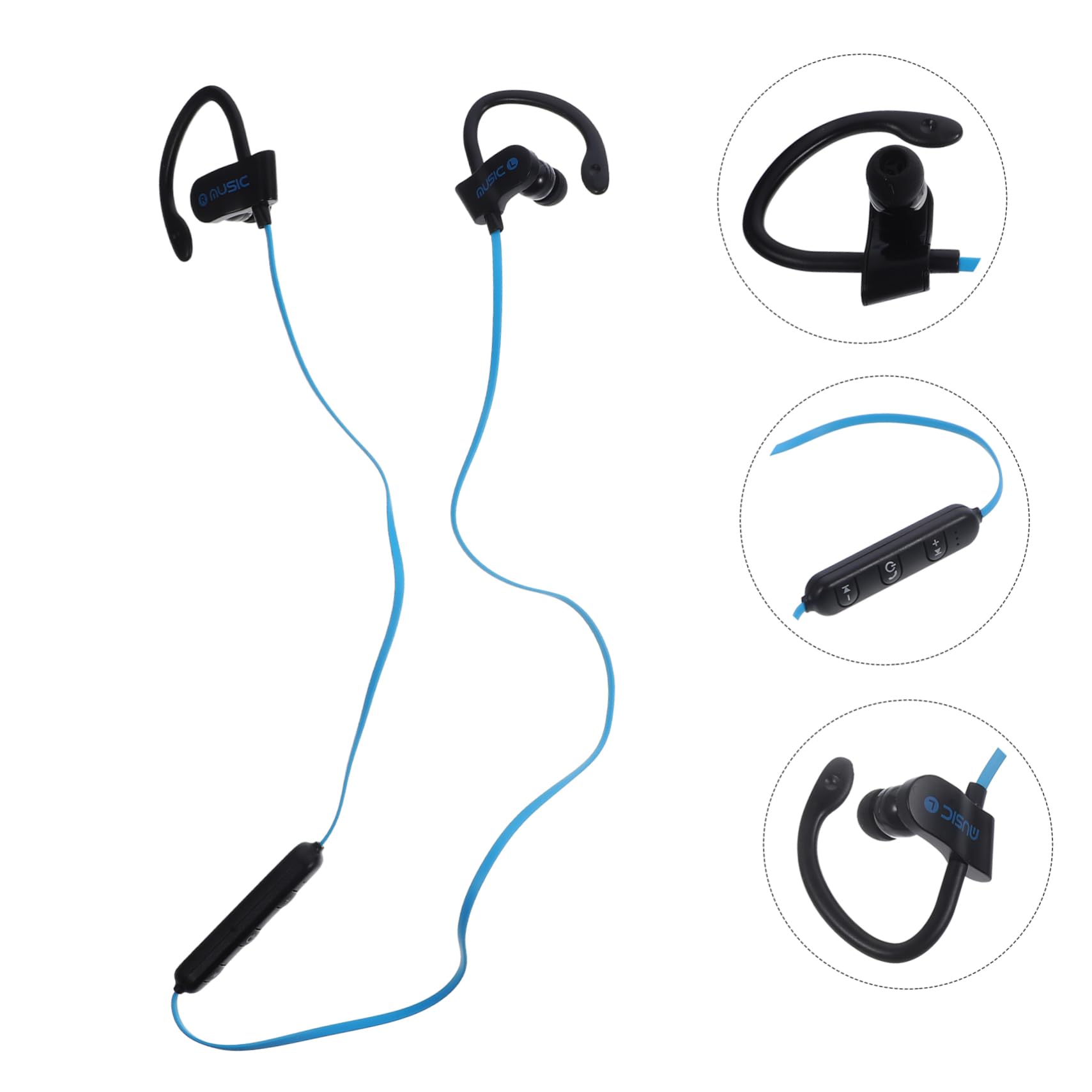 Artibetter 3 Pack Comfortable Over-Ear Hook Headphones with Built-in Microphone - Wired Stereo Headset with 10mm Speaker (Black) for Running, Workout, Gaming & Office Use