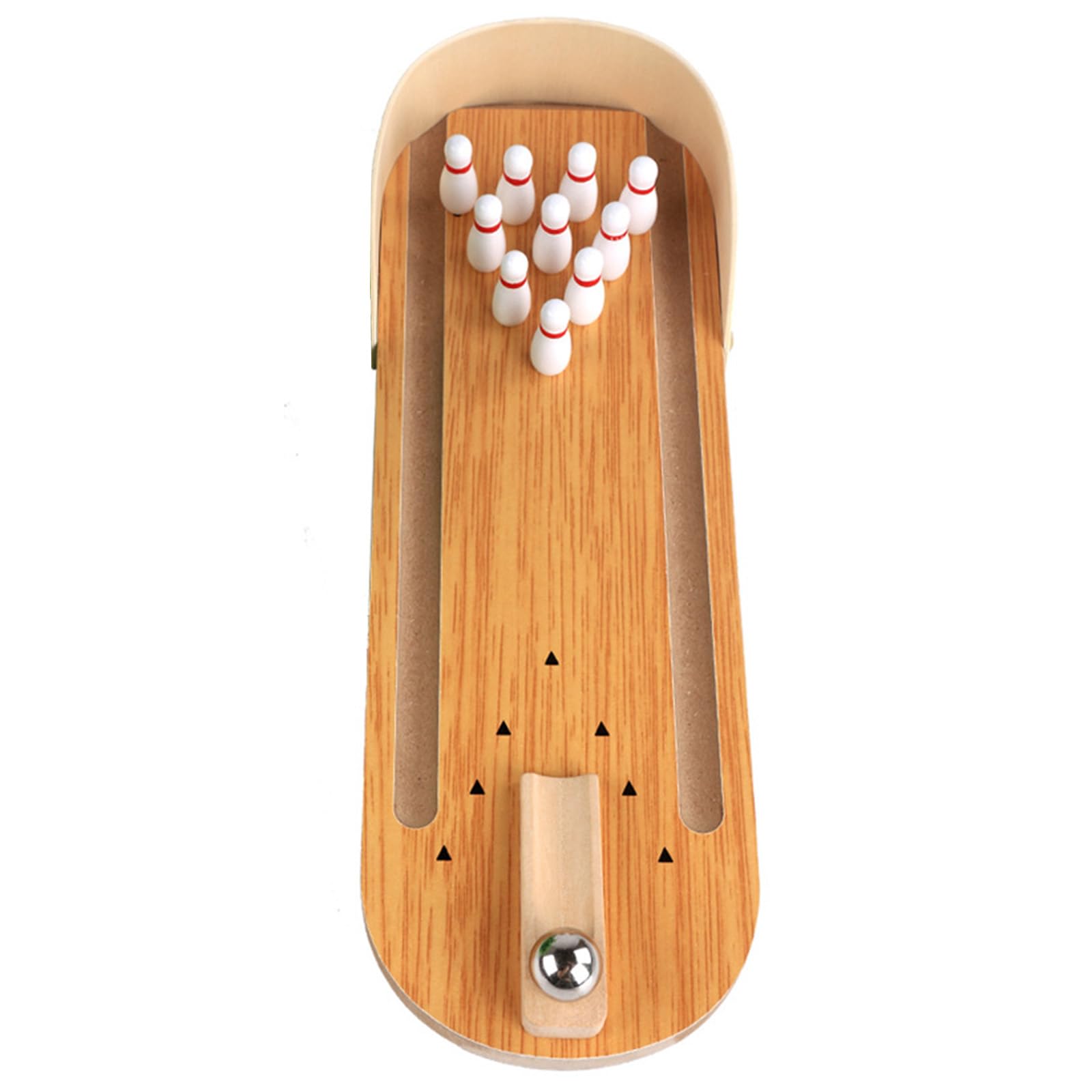 Wooden Tabletop Bowling Set for Adults & Kids - Fun Home Game