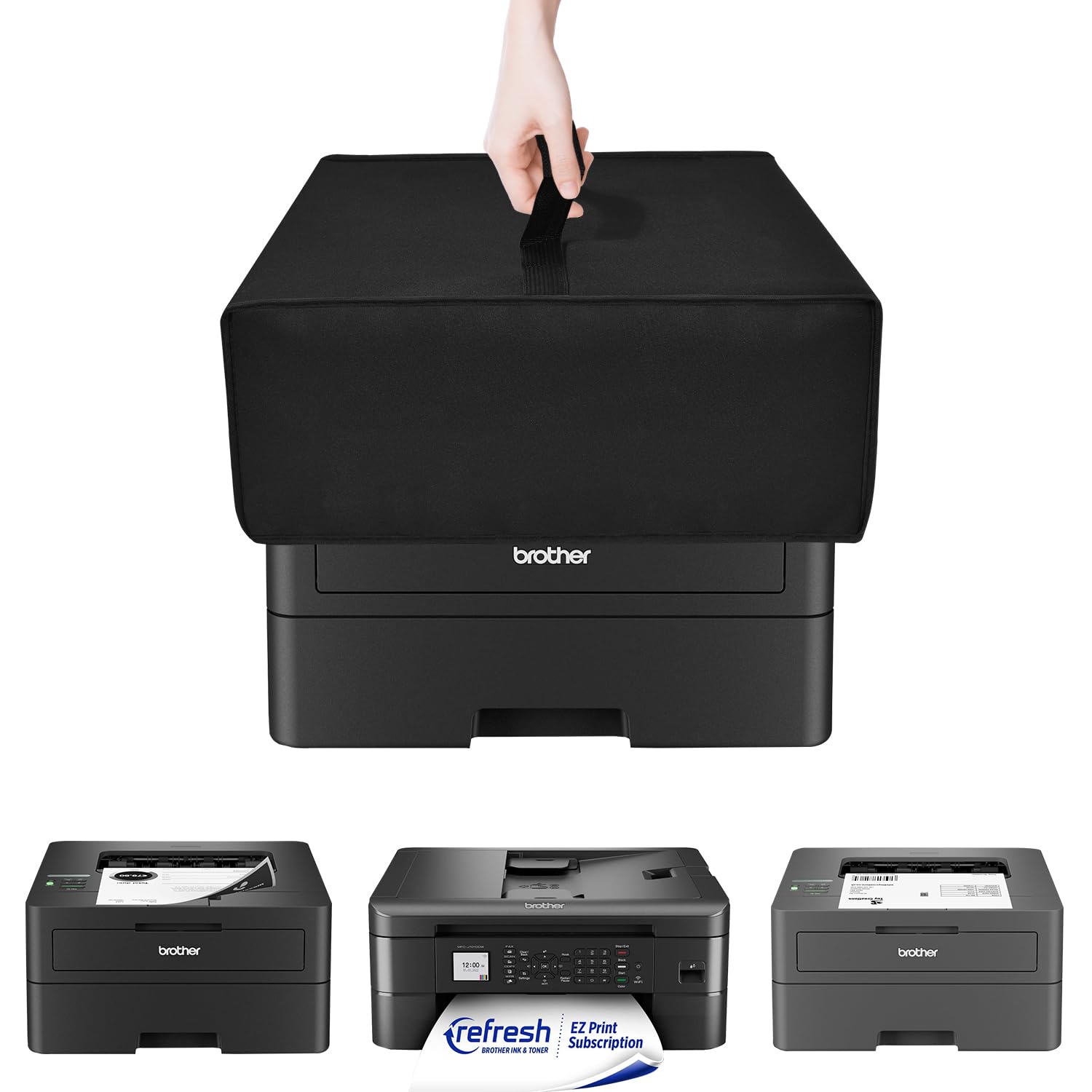 Heavy Duty Nylon Printer Cover - Dustproof, Waterproof & Antistatic Protective Case for Brother MFC-J1010DW, HL-L2460DW, HL-L2405W Wireless Printers (15.7