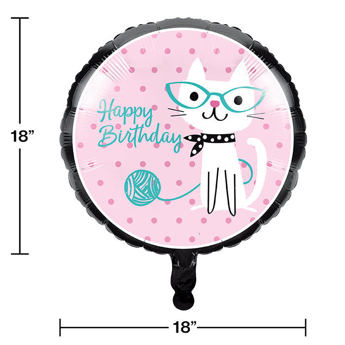10-Piece Bulk Purr-fect Cat Birthday Party Mylar Balloons - Perfect for Cat Themed Parties, Baby Showers & Decorations