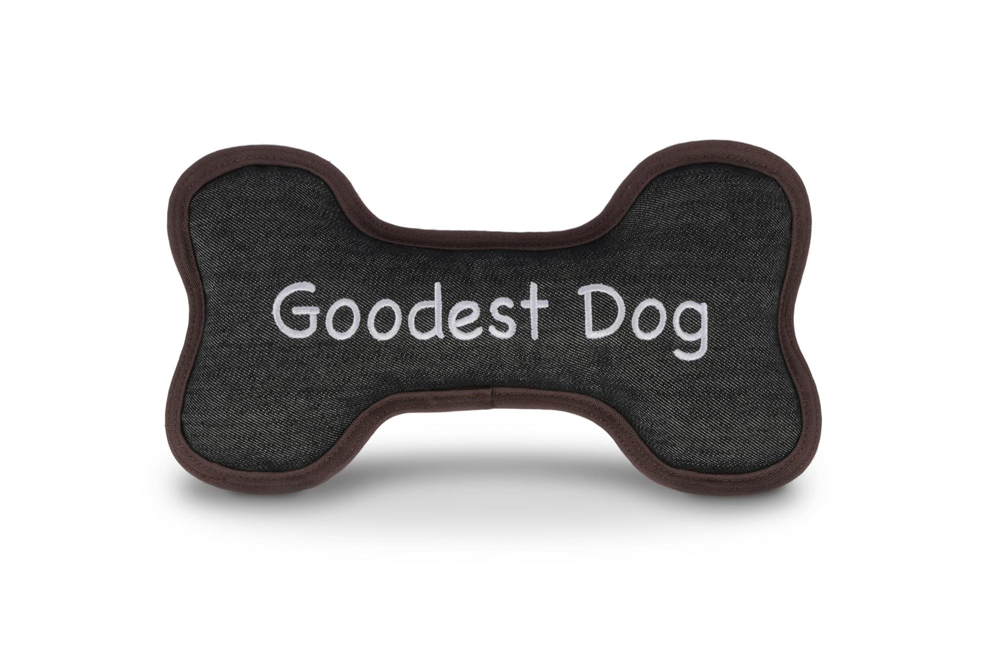 **P.L.A.Y. ECO Bones Durable Squeaker Dog Chew Toy - Recycled Material, Machine Washable for Small, Medium & Large Dogs - Perfect for Teething Puppies & Playtime (Urban Denim, Medium)**    **Usage Scenarios:** Great for indoor play, outdoor fetch, training rewards, and soothing teething discomfort in puppies.