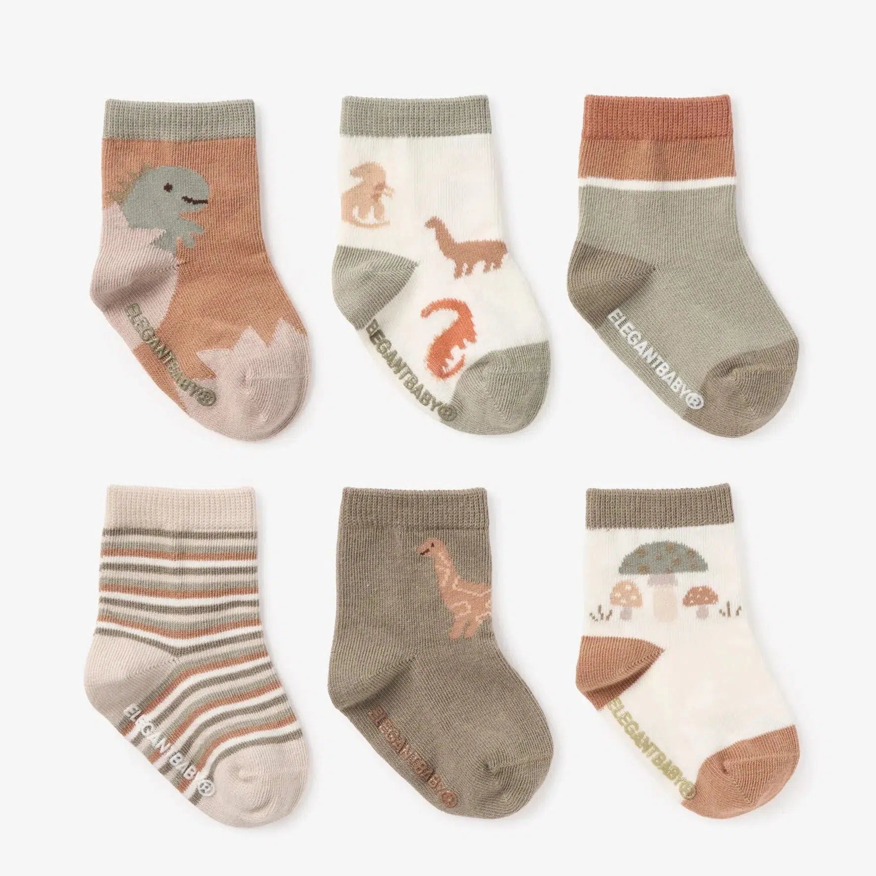 **Cute Baby Dinosaur Ankle Socks - 6 Pack for Boys & Girls (0-12 Months) - Soft & Comfortable for Playtime, Outfits & Gifts**