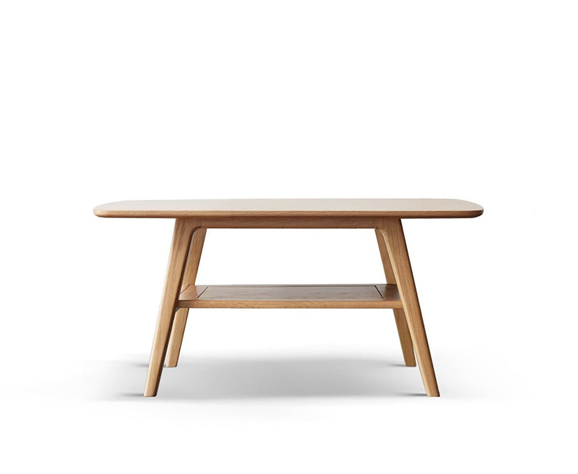 Solid Oak Wood Modern Coffee Table - Stylish & Durable Living Room Furniture for Home Decor
