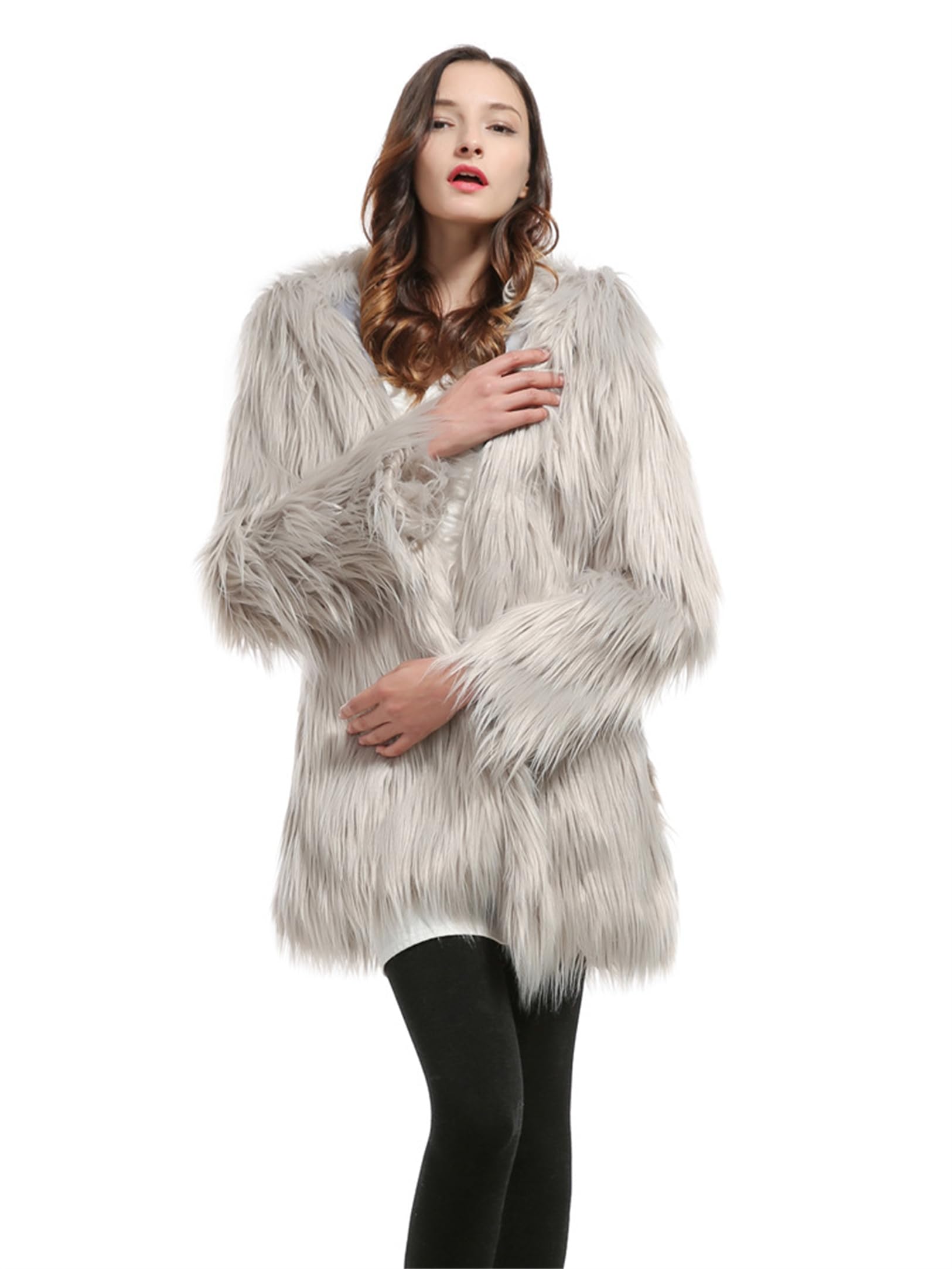 Royal Fluffy Faux Fur Long Jacket - Women's Winter & Spring Warm Overcoat Parka for Cold Weather | Perfect for Outdoor Activities, Travel & Fashion