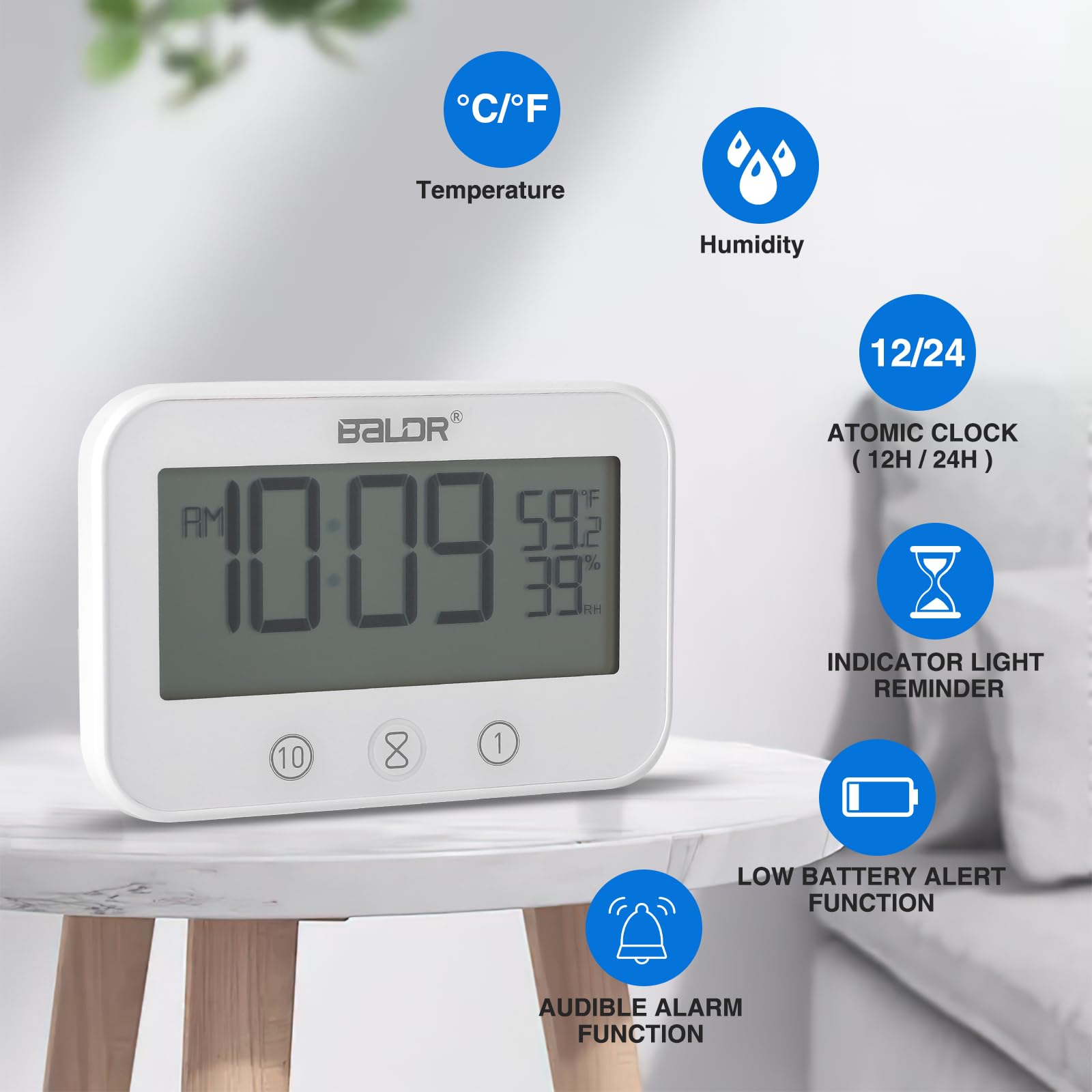 Waterproof Digital Shower Clock with Timer & Temp Display - Bathroom Essentials