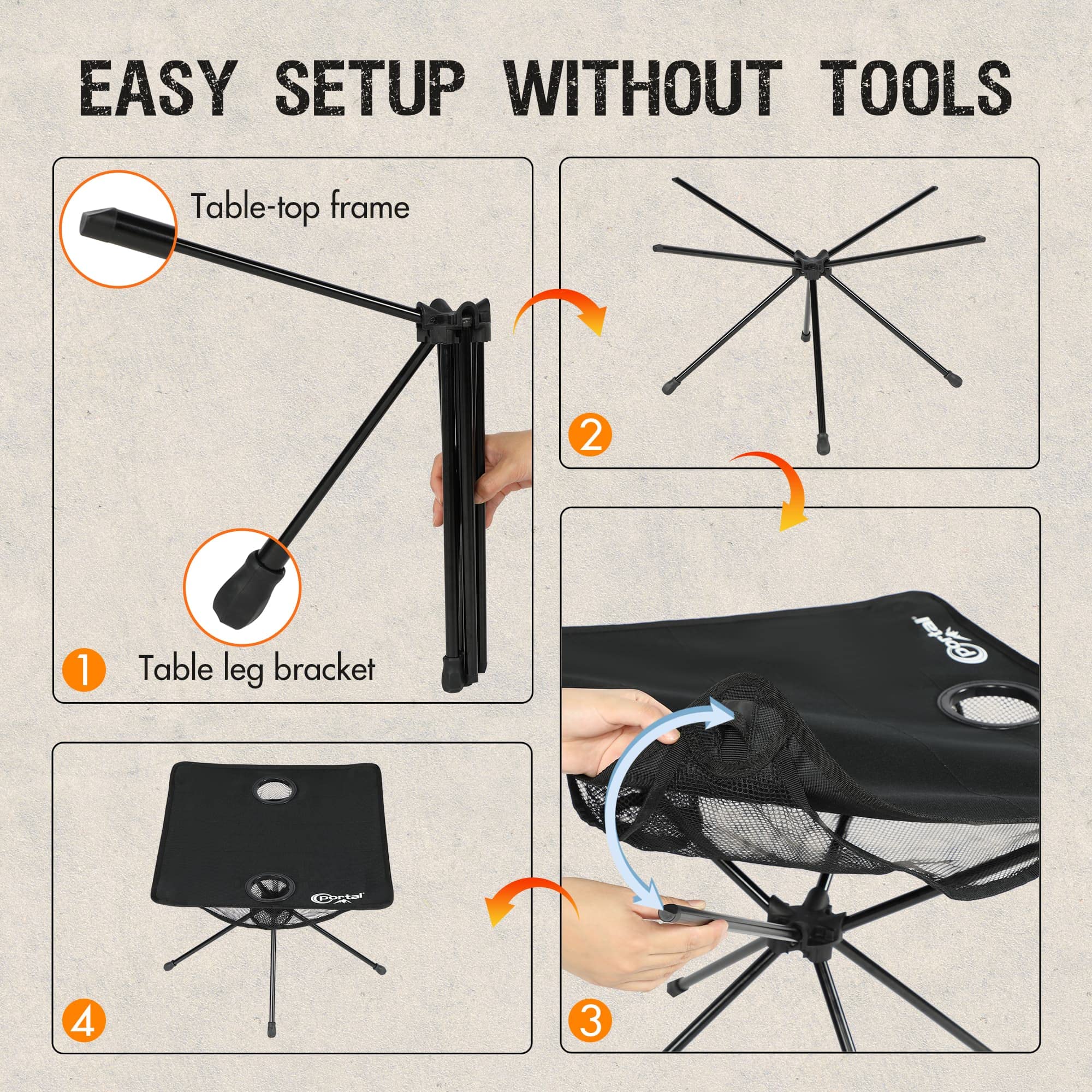 Ultralight Aluminum Folding Camping Table with Carrying Bag - Compact Portable Mesh Design for Beach, Picnic, Travel & Outdoor Adventures | Perfect for Camping, Boating, and Sand Activities