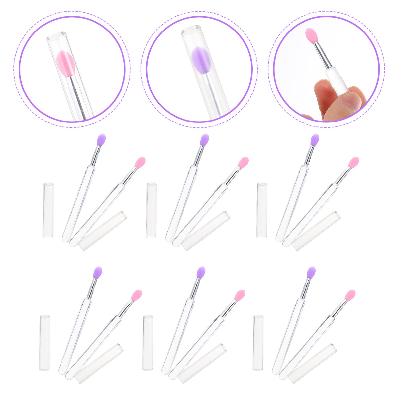 24 Pcs Silicone Lip Brush Set with Lid - Reusable Makeup Brushes for Lipstick & Eyeshadow Application - Perfect for Professional Makeup Artists & DIY Beauty Enthusiasts - Ideal for Home, Salon, and Travel Use