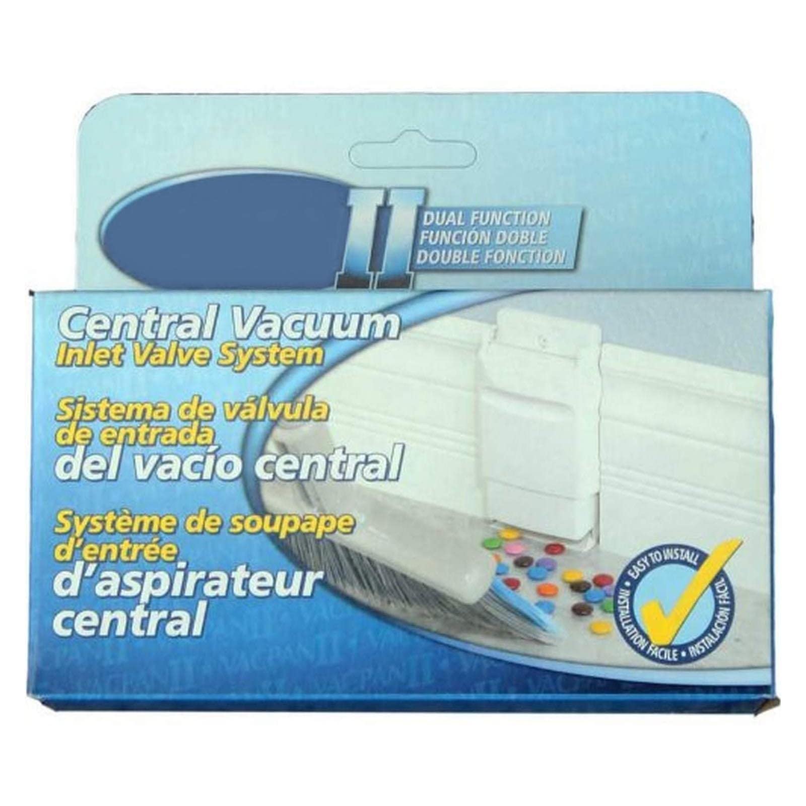 VacPan II White Baseboard Mount for Built-In Vacuum Cleaner - Replacement Part VCPW02-BM for Home Cleaning