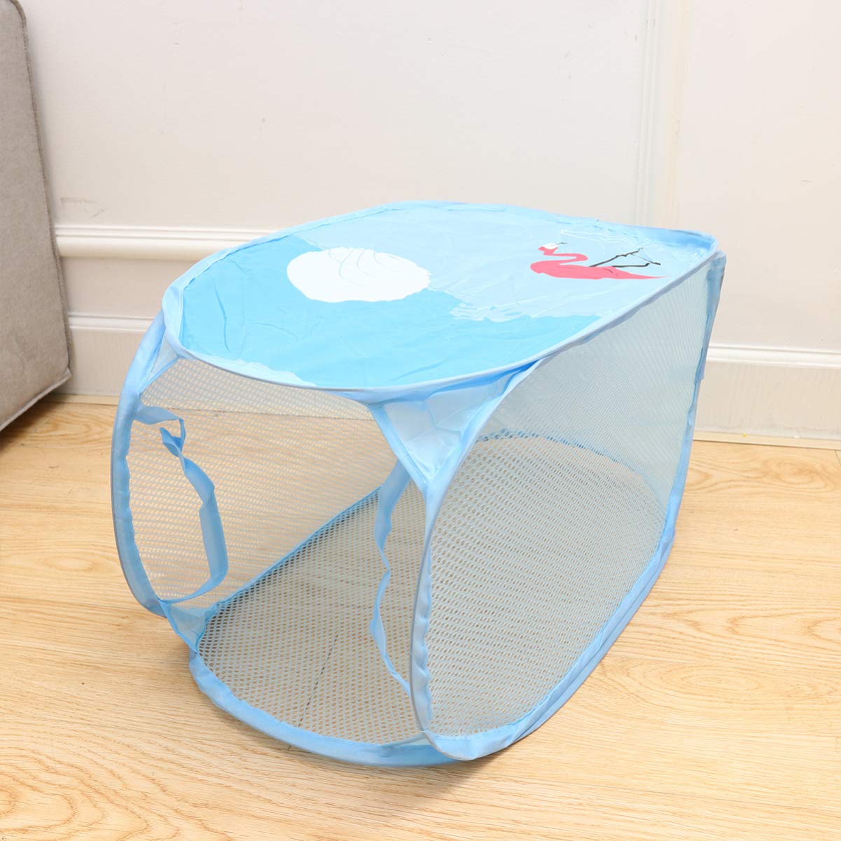 Cabilock 1-Piece Mesh Laundry Basket with Handles - Foldable Storage Bin for Clothes, Toys & Groceries | Portable Dirty Clothes Hamper for Home, Dorm & Travel Use