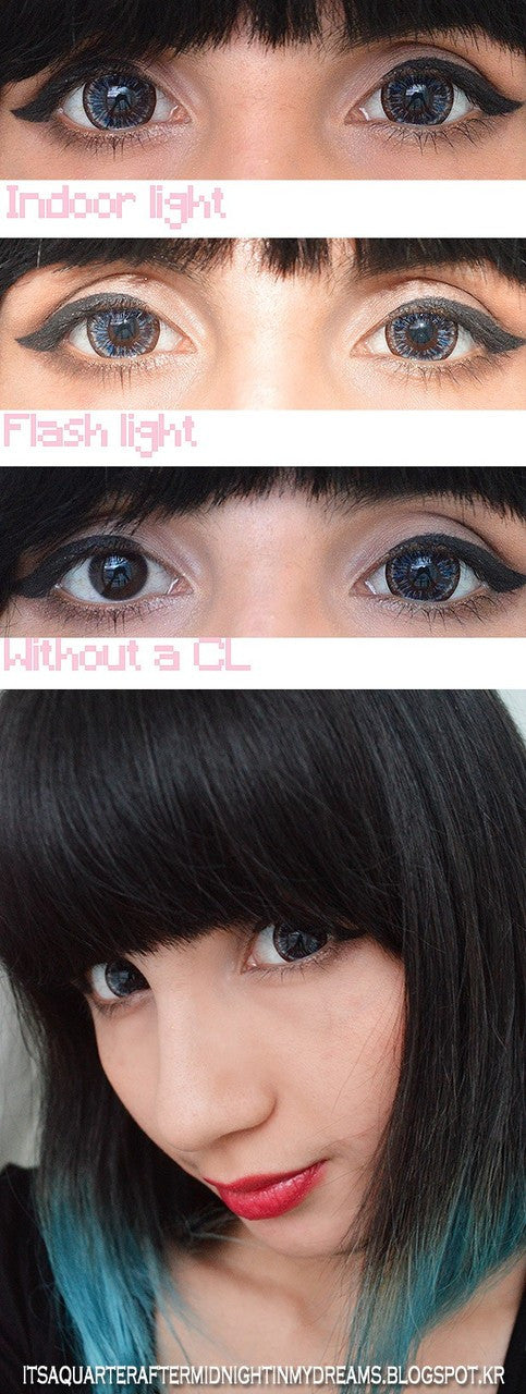 Ellen 4-Color Blue Colored Contact Lenses (2Pcs) - 6 Months Wear - Natural Eye Color Change for Cosplay, Halloween & Daily Use