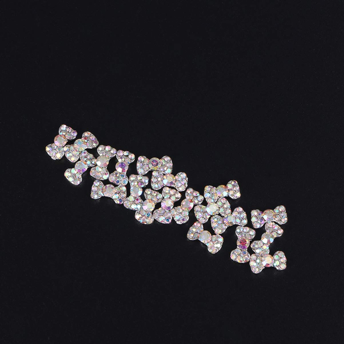 20pcs Rhinestone Nail Art Stickers - Bow Nail Decals, Nail Sequins & Diamond Gems for DIY Nail Art - Perfect for Manicures, Nail Salon, and Home Nail Decoration