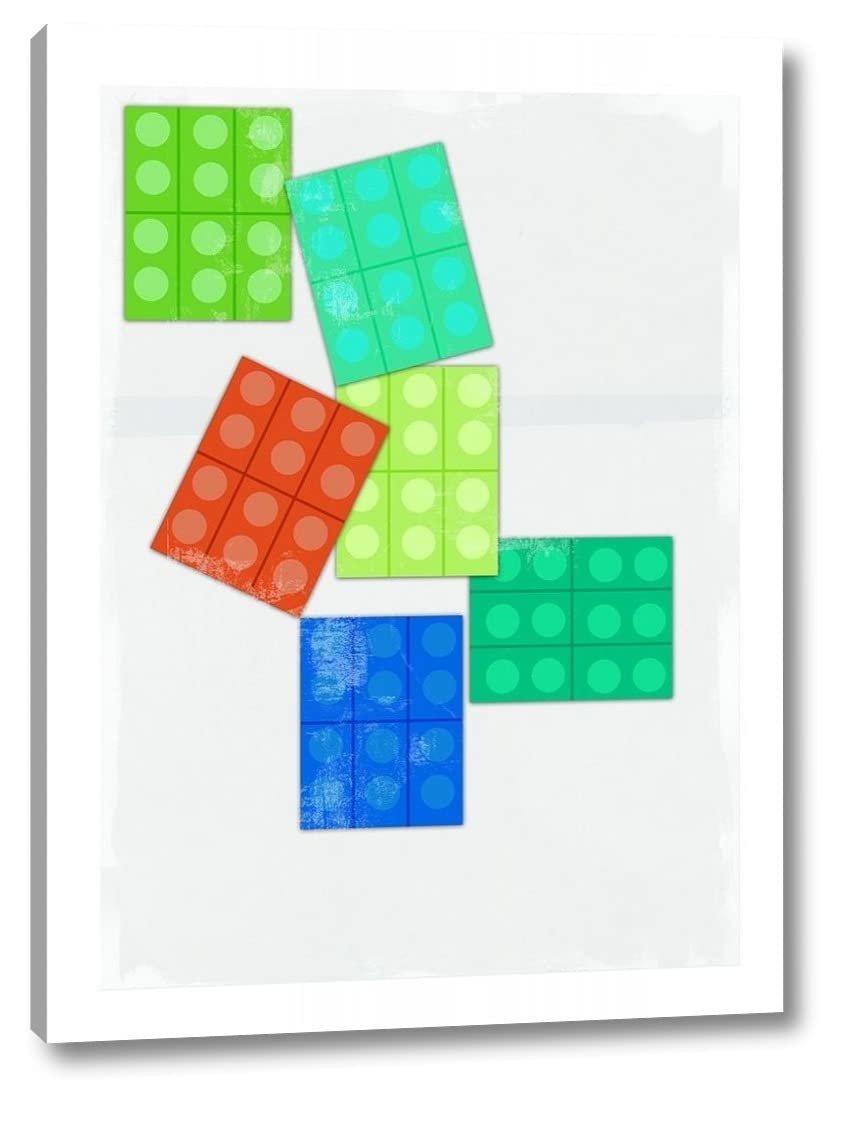 PI Studio Lego Bricks 12x16 Inch Gallery Wrapped Canvas Wall Art Print - Ready to Hang Home Decor for Living Room, Bedroom & Office