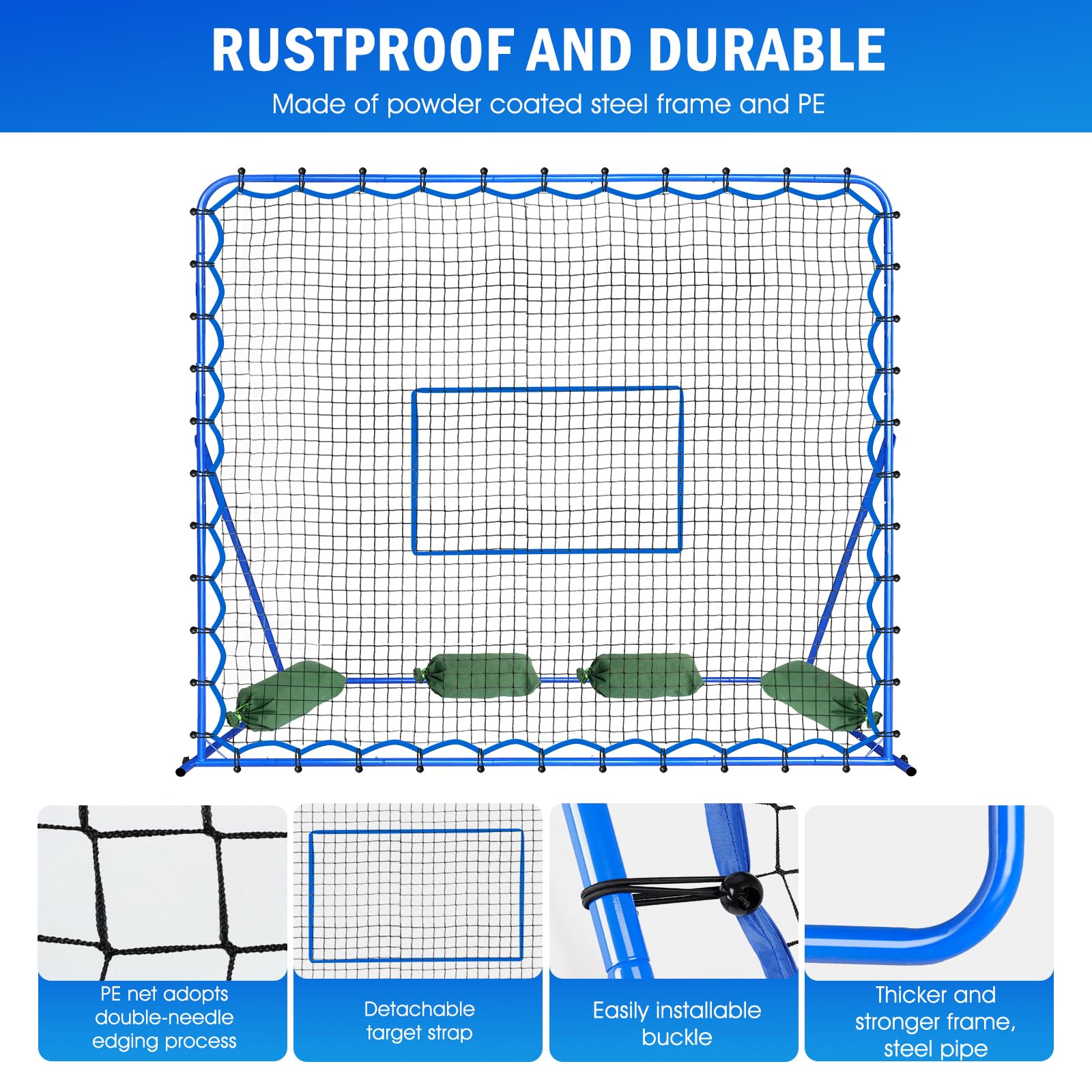 Adjustable Soccer Rebounder Net - Portable Soccer Training Equipment for Control & Passing Practice - Quick-Switch Angle Design for Kids, Teens & Adults - Perfect for Backyard Drills, Team Practice & Solo Training Sessions