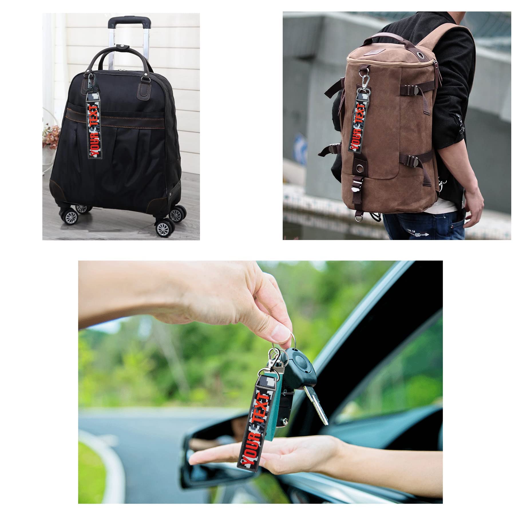 Customized Keychain with Name & Number - Personalized Key Ring Accessories for Luggage, Belts & Gear | Embroidery Gift for Travel, Sports & Everyday Use