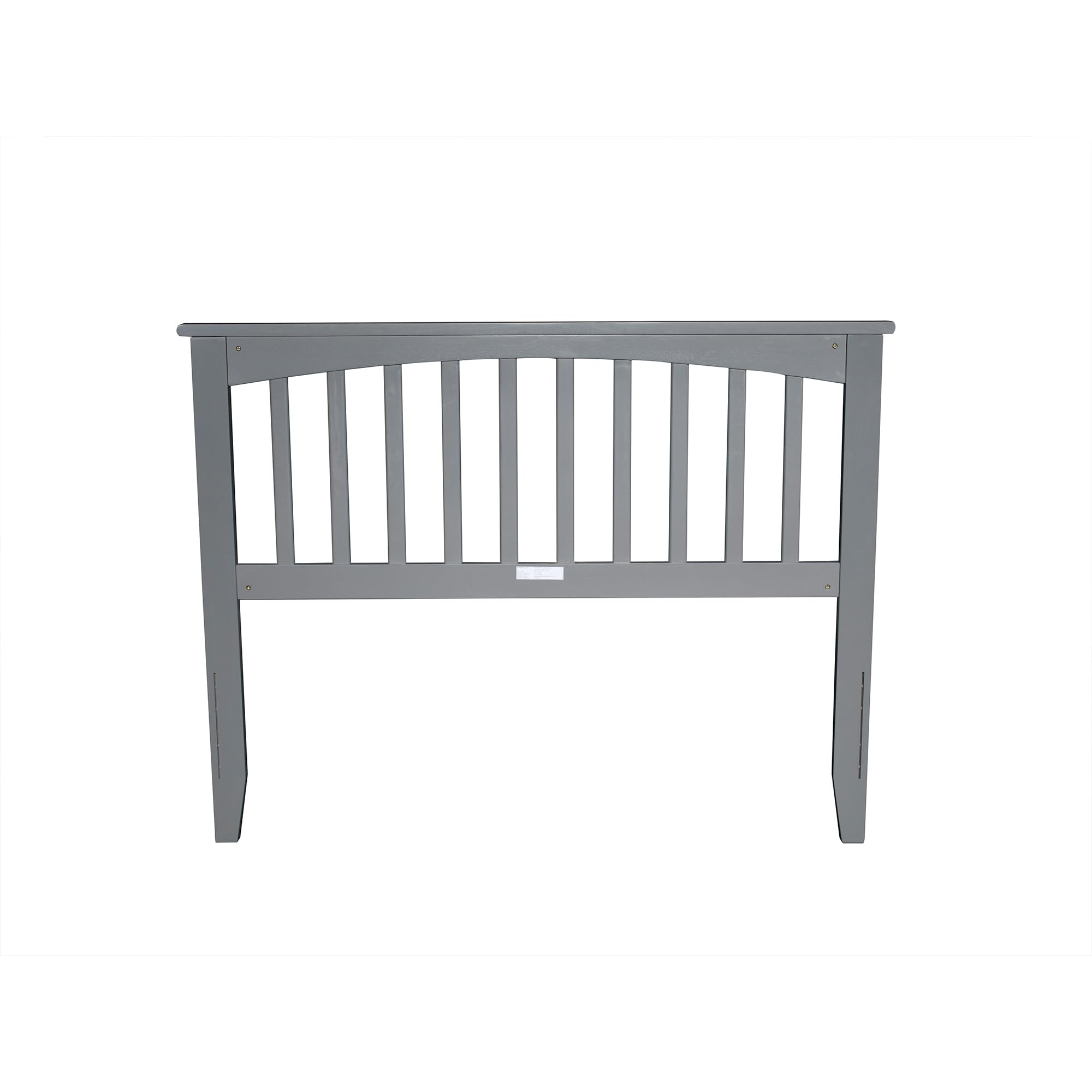 AFI Mission Full Solid Wood Headboard with USB Charging Ports - Grey Queen/King Size - Modern Bedroom Furniture for Home & Hotel Use