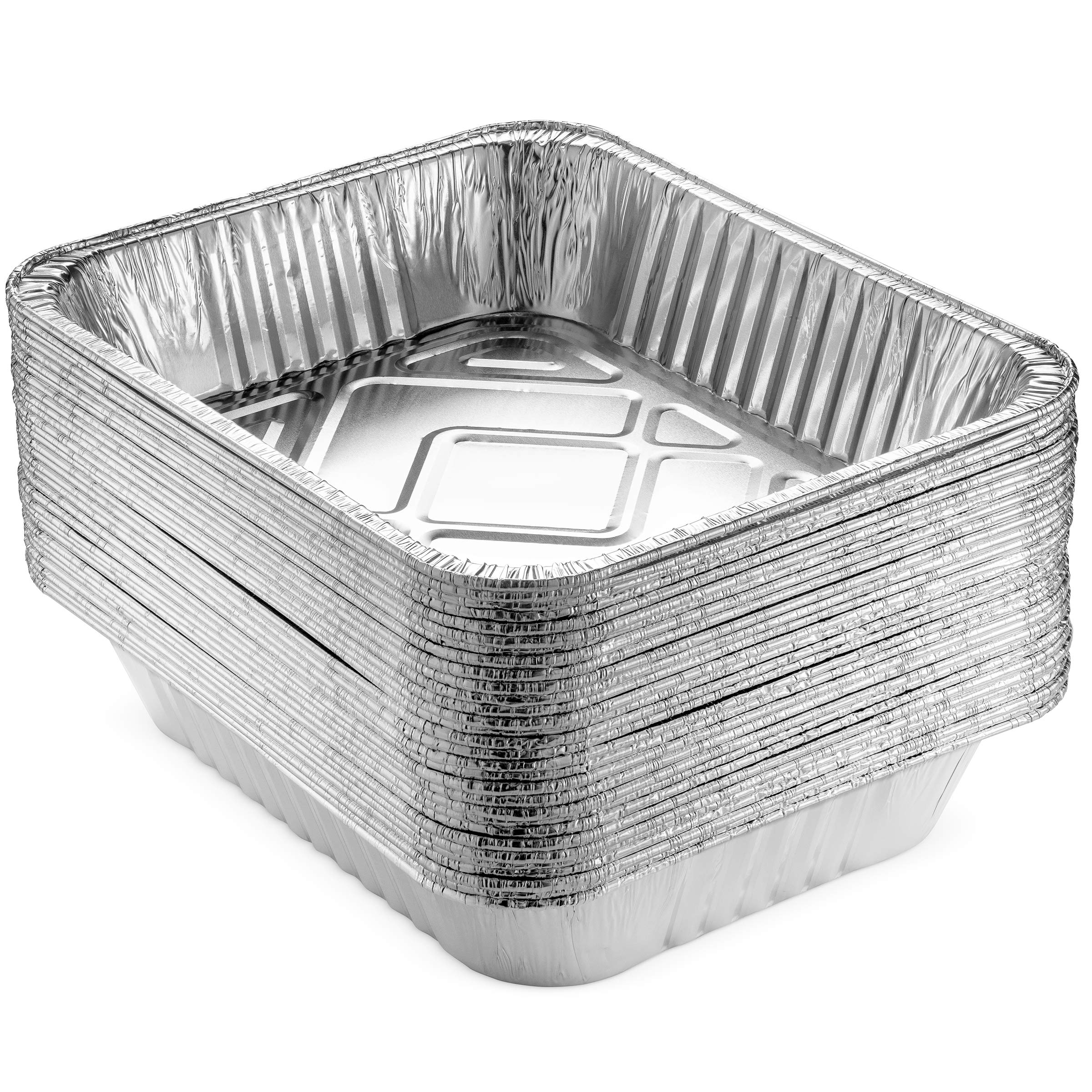 30 Pack Heavy Duty Aluminum Foil Pans with Lids - 9x13 Inch Disposable Baking Pans for Cooking, Meal Prep & Leftovers | Freezer Safe, Catering Supplies & Takeout Containers | Perfect for Parties, BBQ & Food Storage